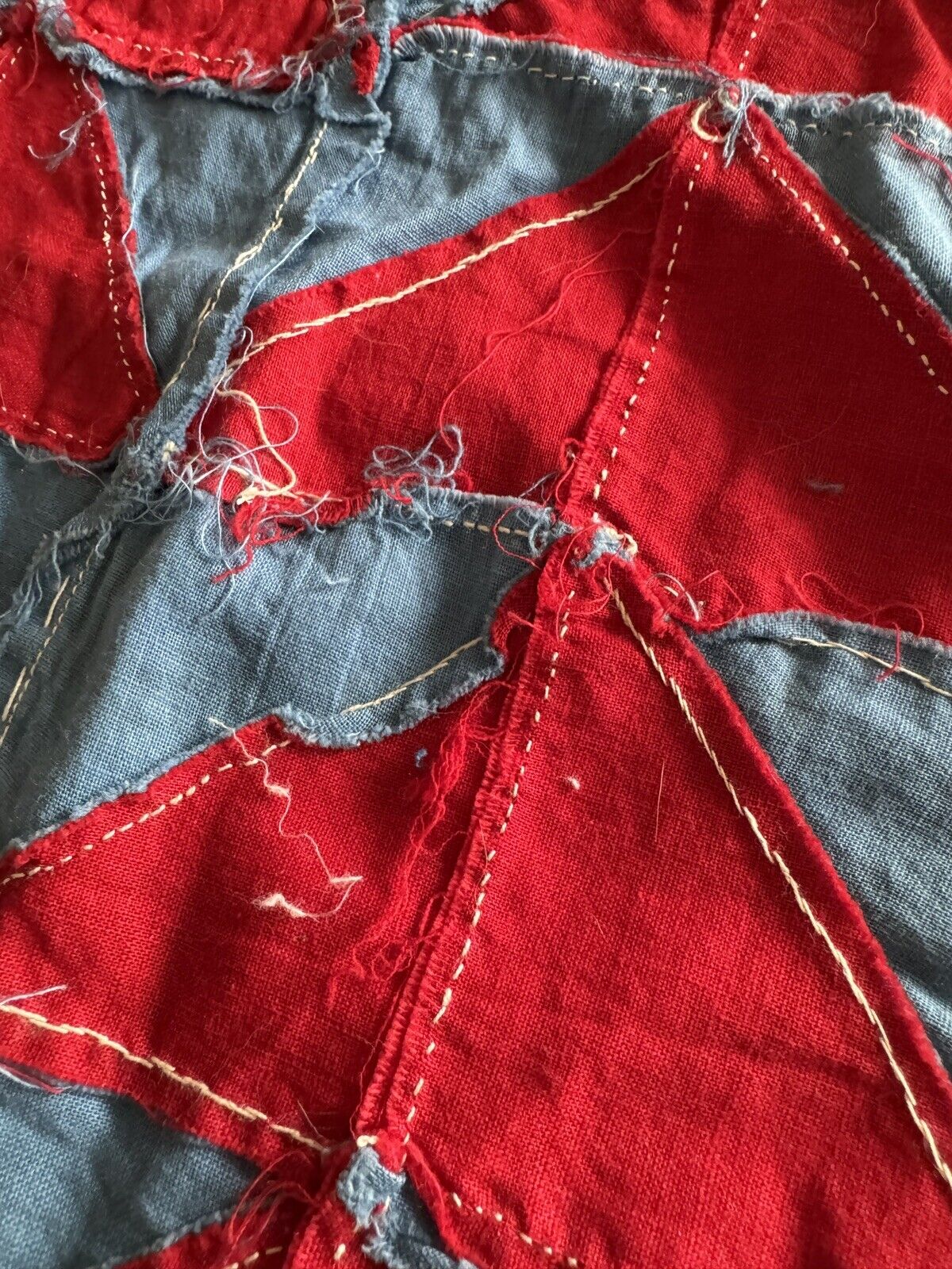 Antique Flying Geese Quilt Top, 1800s Design