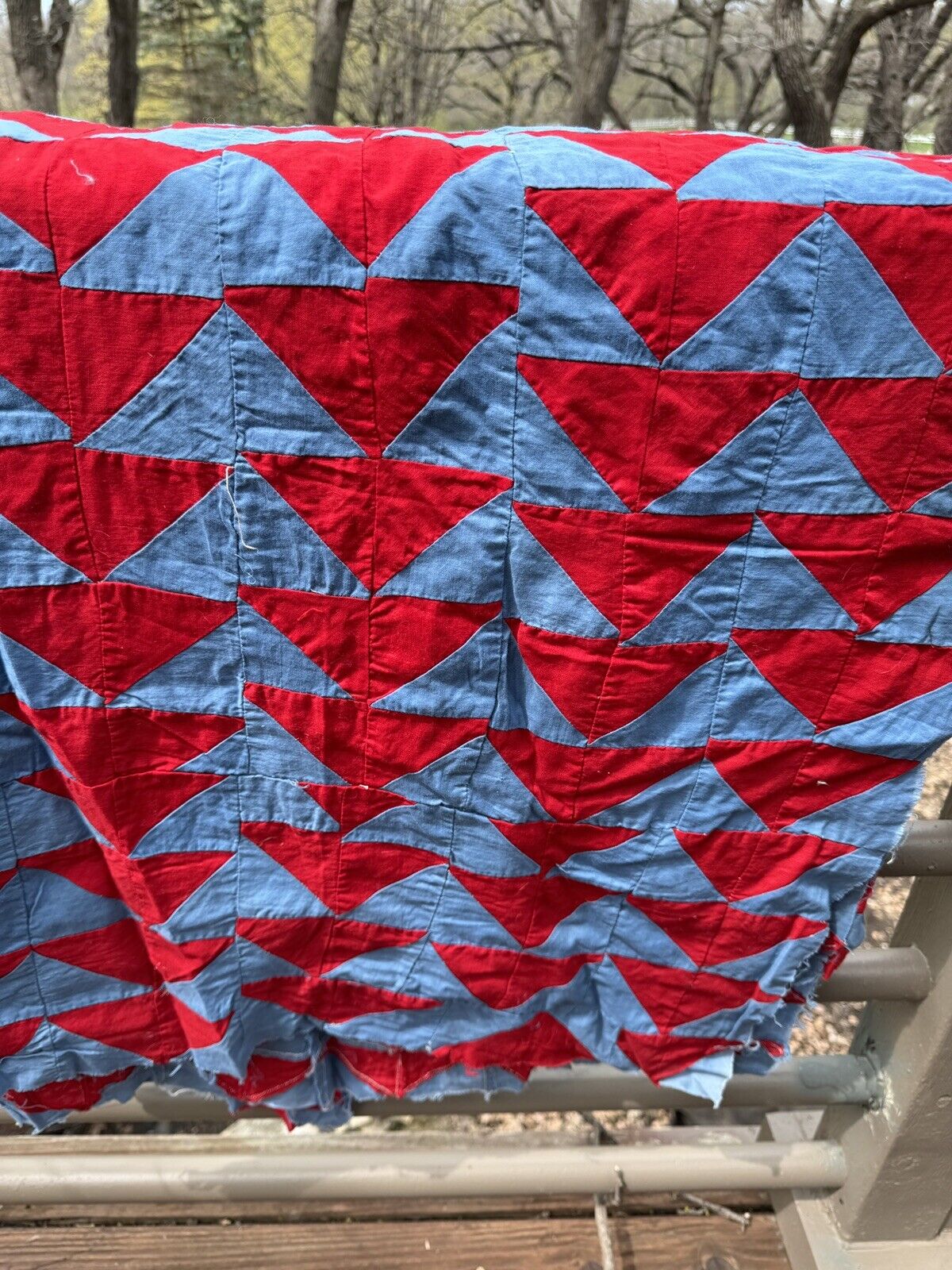 Antique Flying Geese Quilt Top, 1800s Design