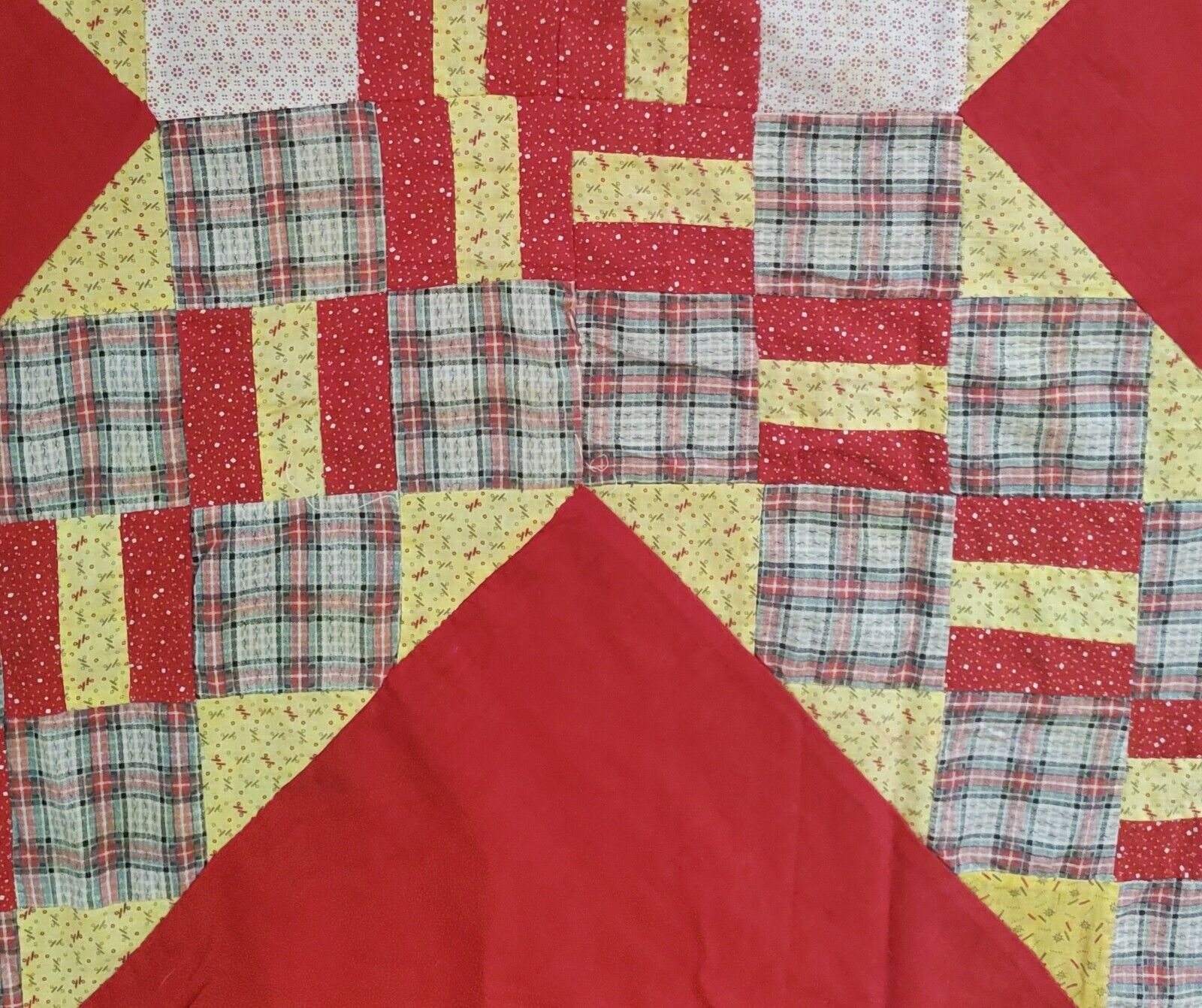 1800's Patchwork Quilt Top Antique Textile