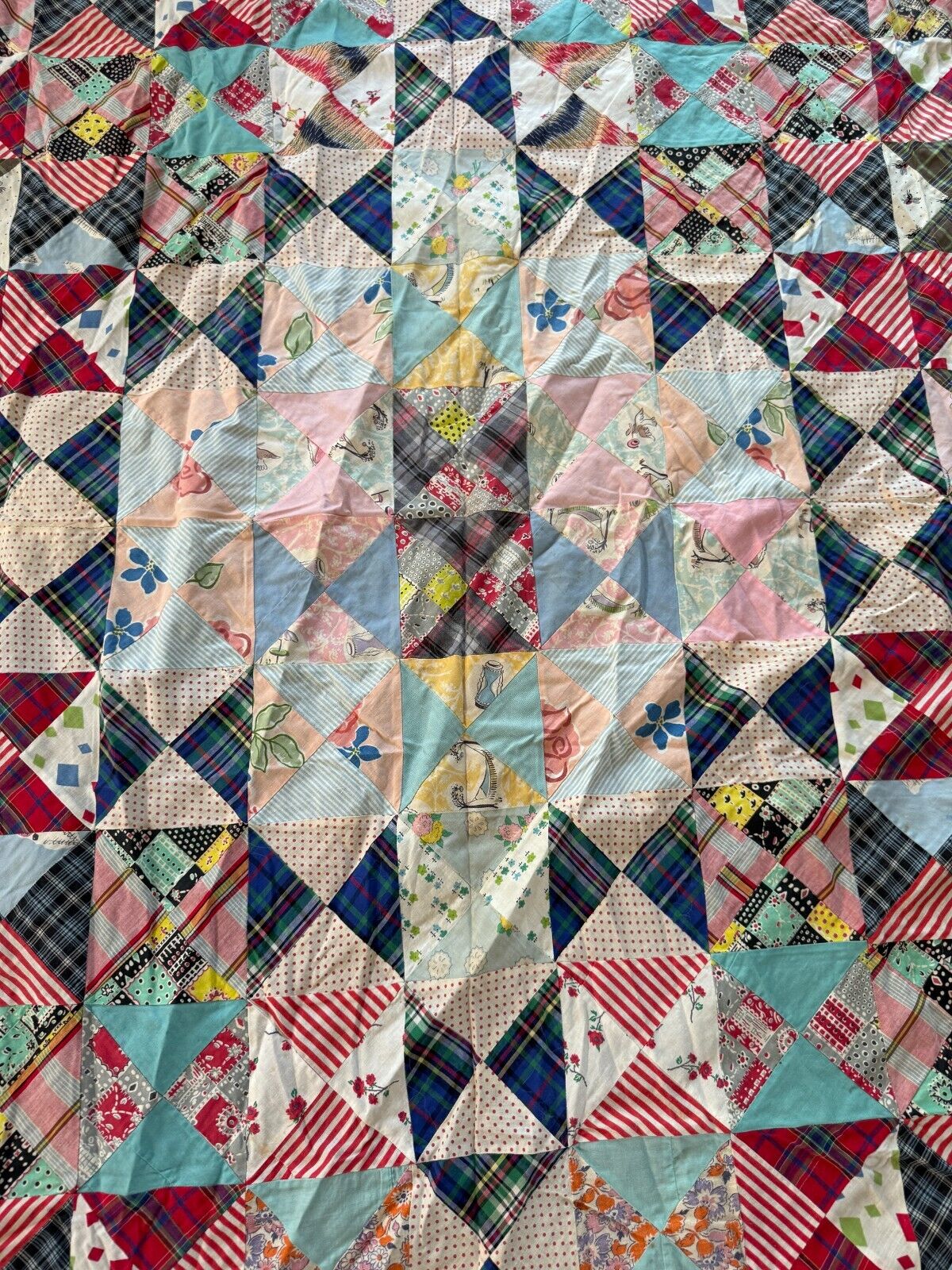 Vintage Patchwork Quilt from Late 1800s