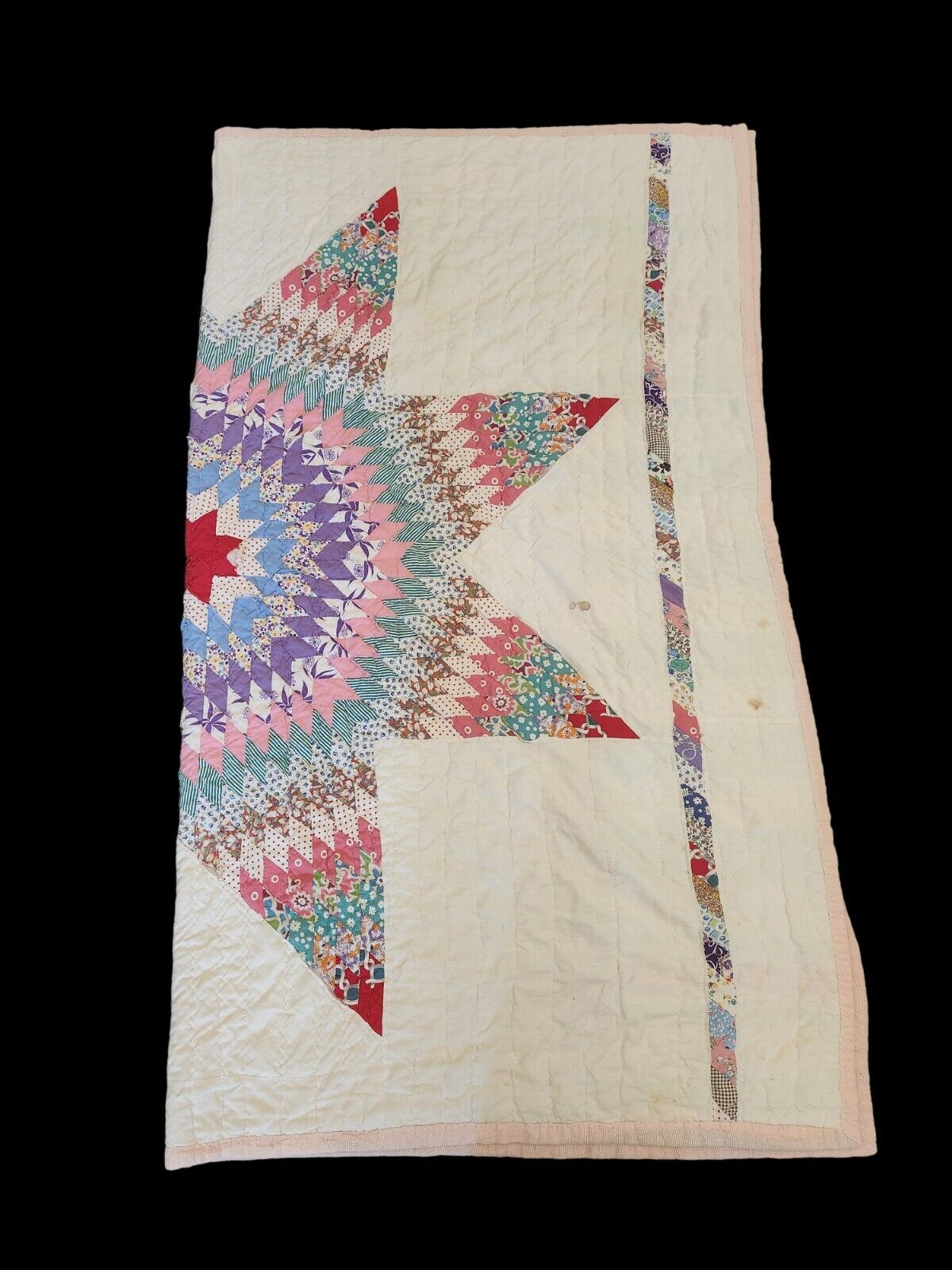 Antique 1900s Handmade Star of Bethlehem Quilt