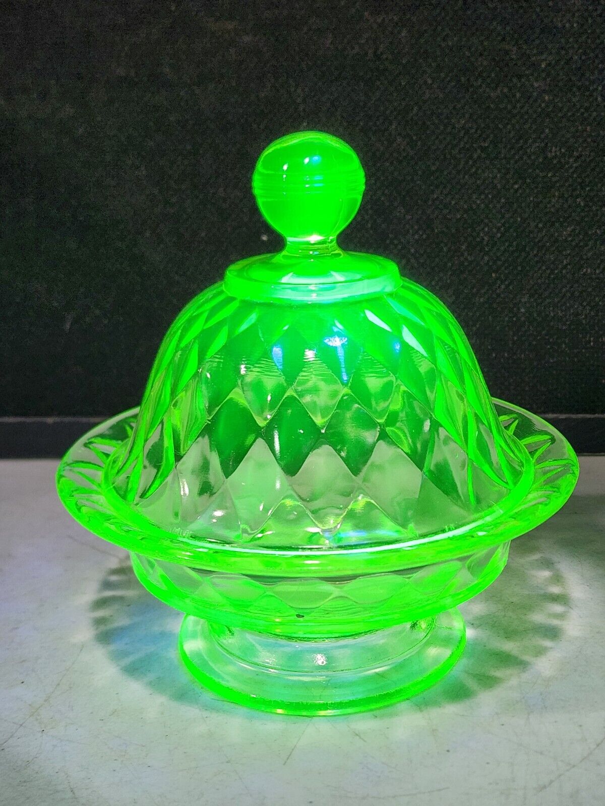 1800s Bryce Brothers Yellow Uranium Glass Compote