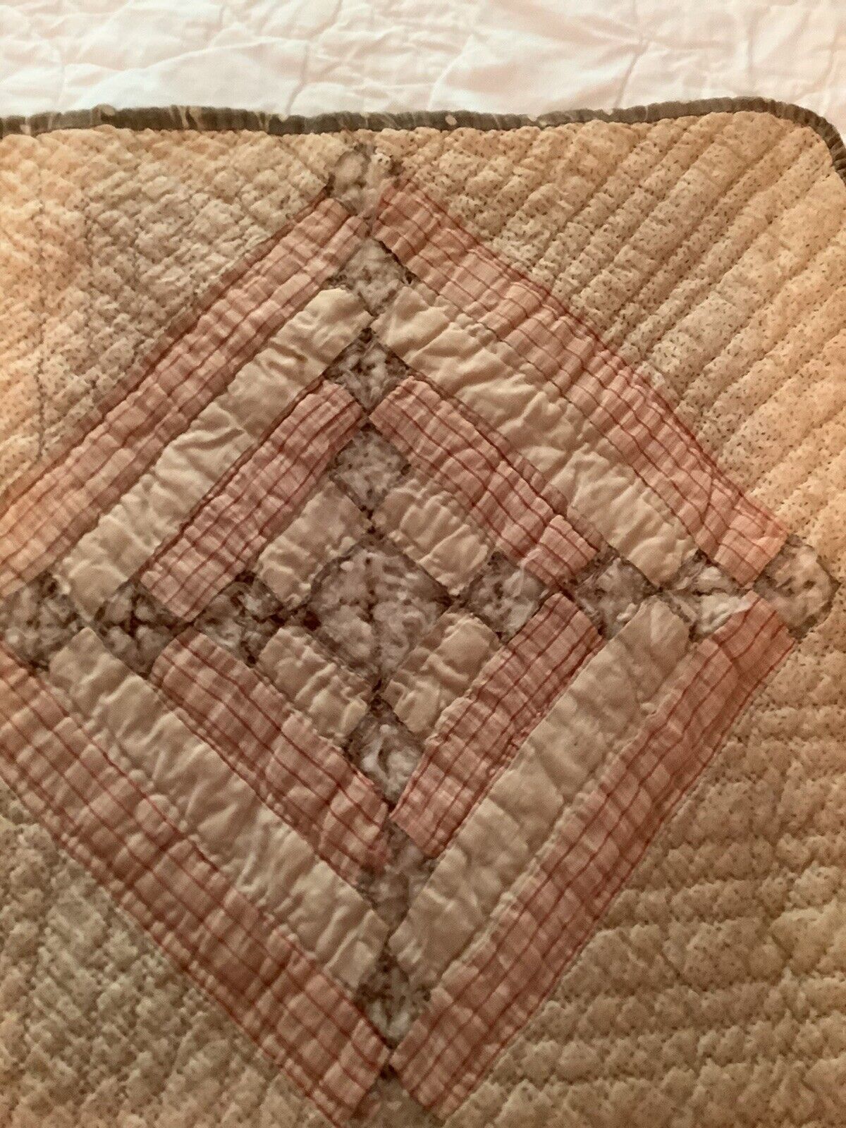 Vintage Hand Quilted Patchwork Cutter Quilt 1800s-1900s