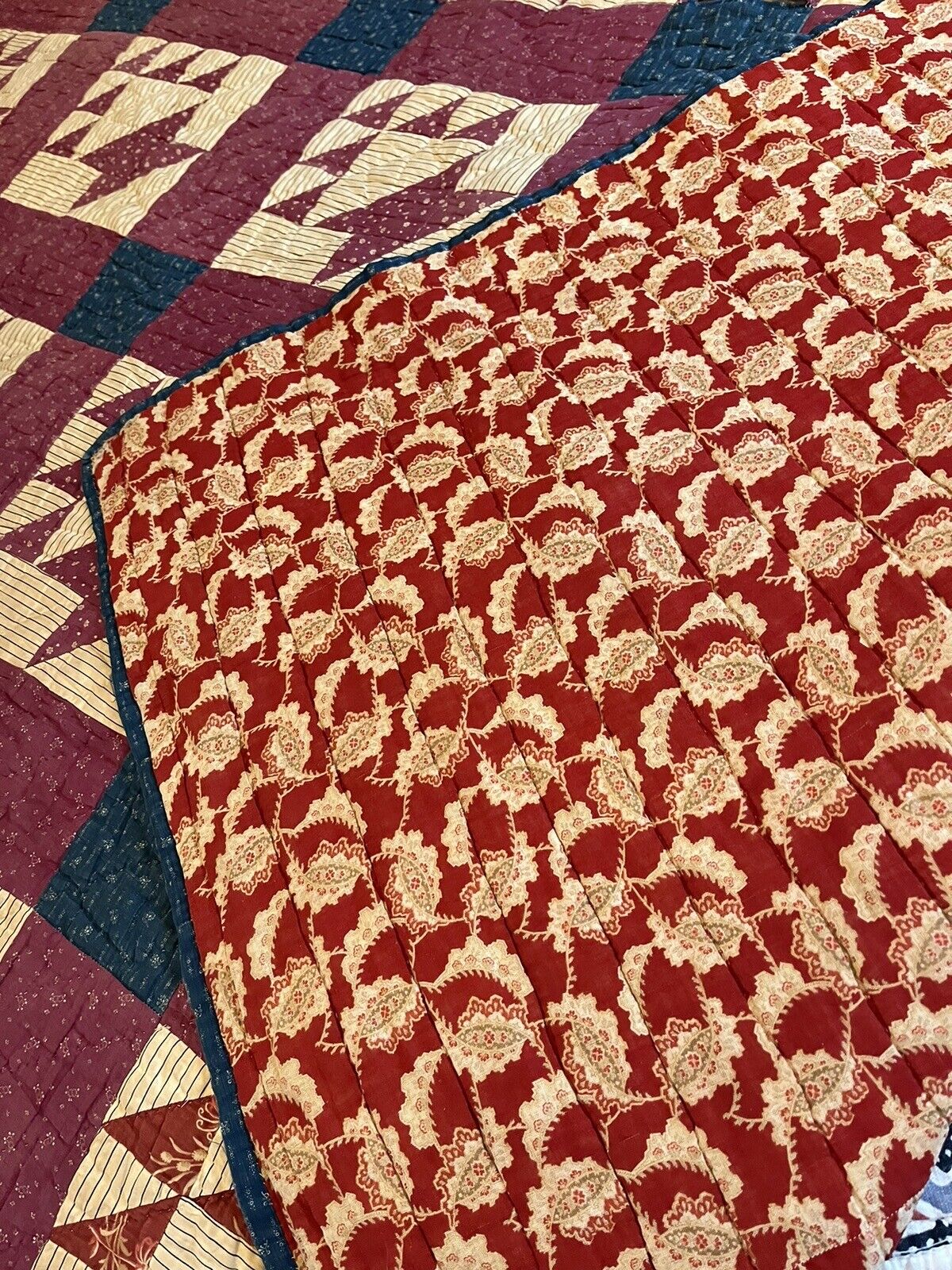 1800s Calico Americana Handmade Quilt
