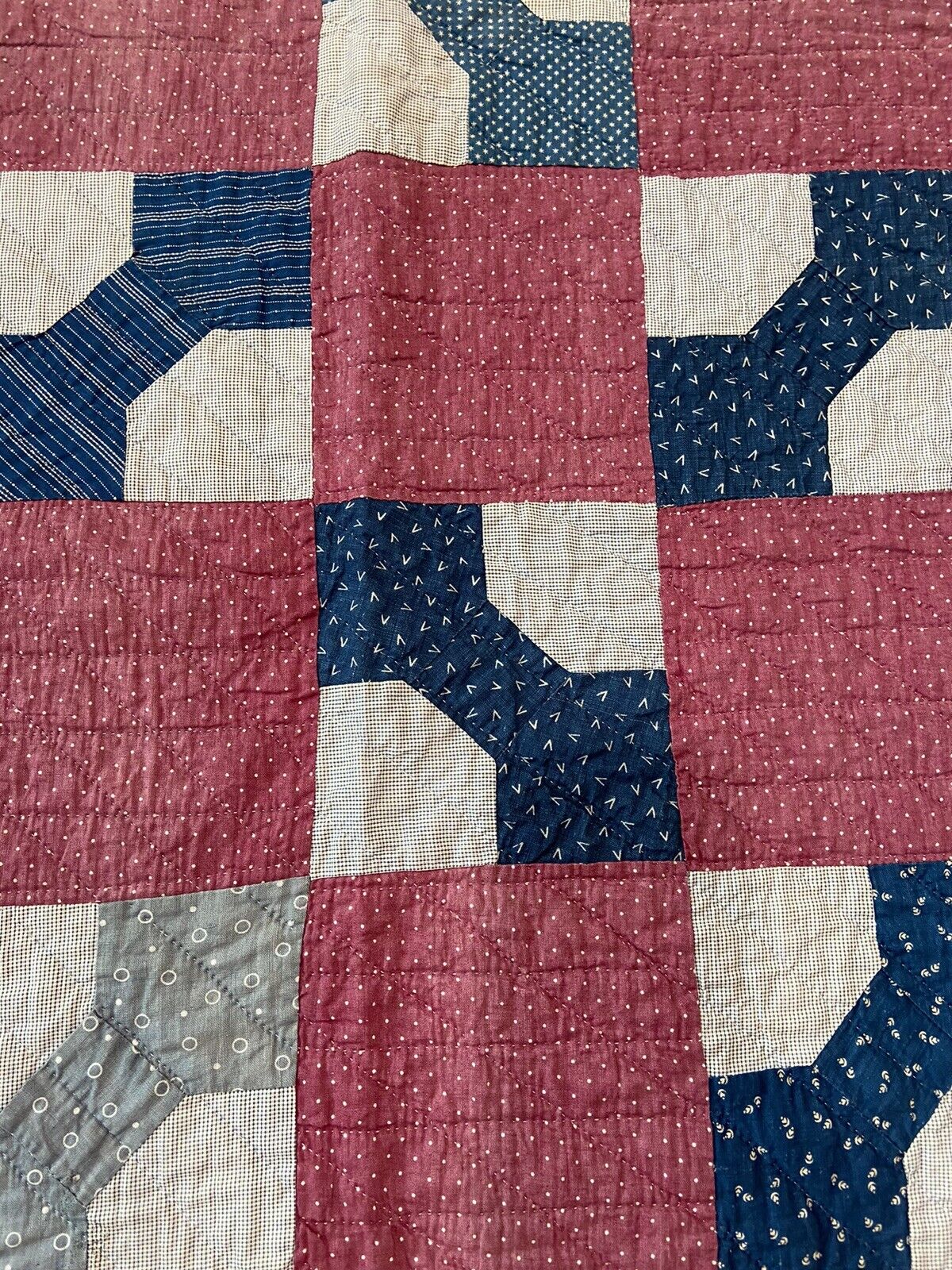 Vintage Bow Tie Quilt Piece, 23”x26”