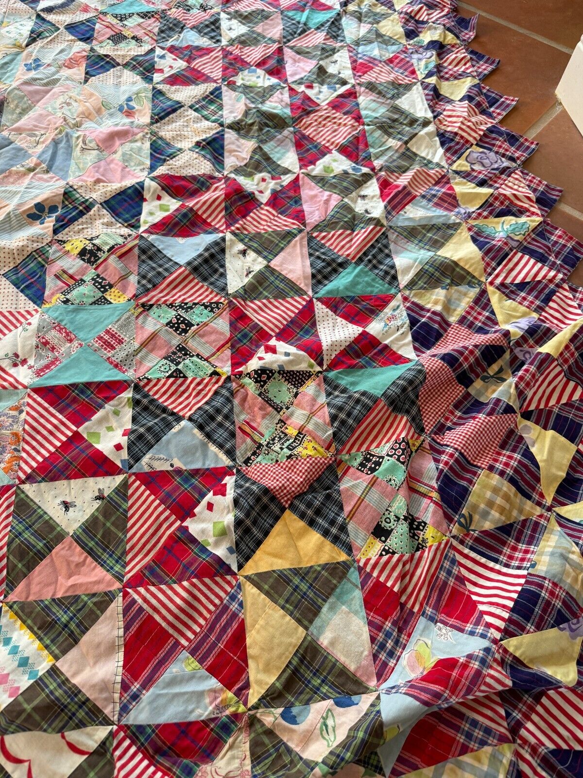 Vintage Patchwork Quilt from Late 1800s