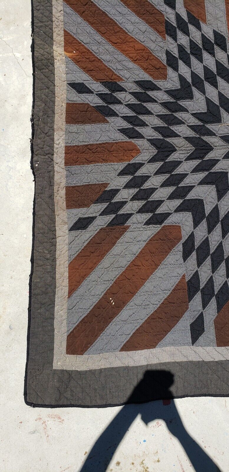 Rare 1800s Amish Star Quilt in Wool