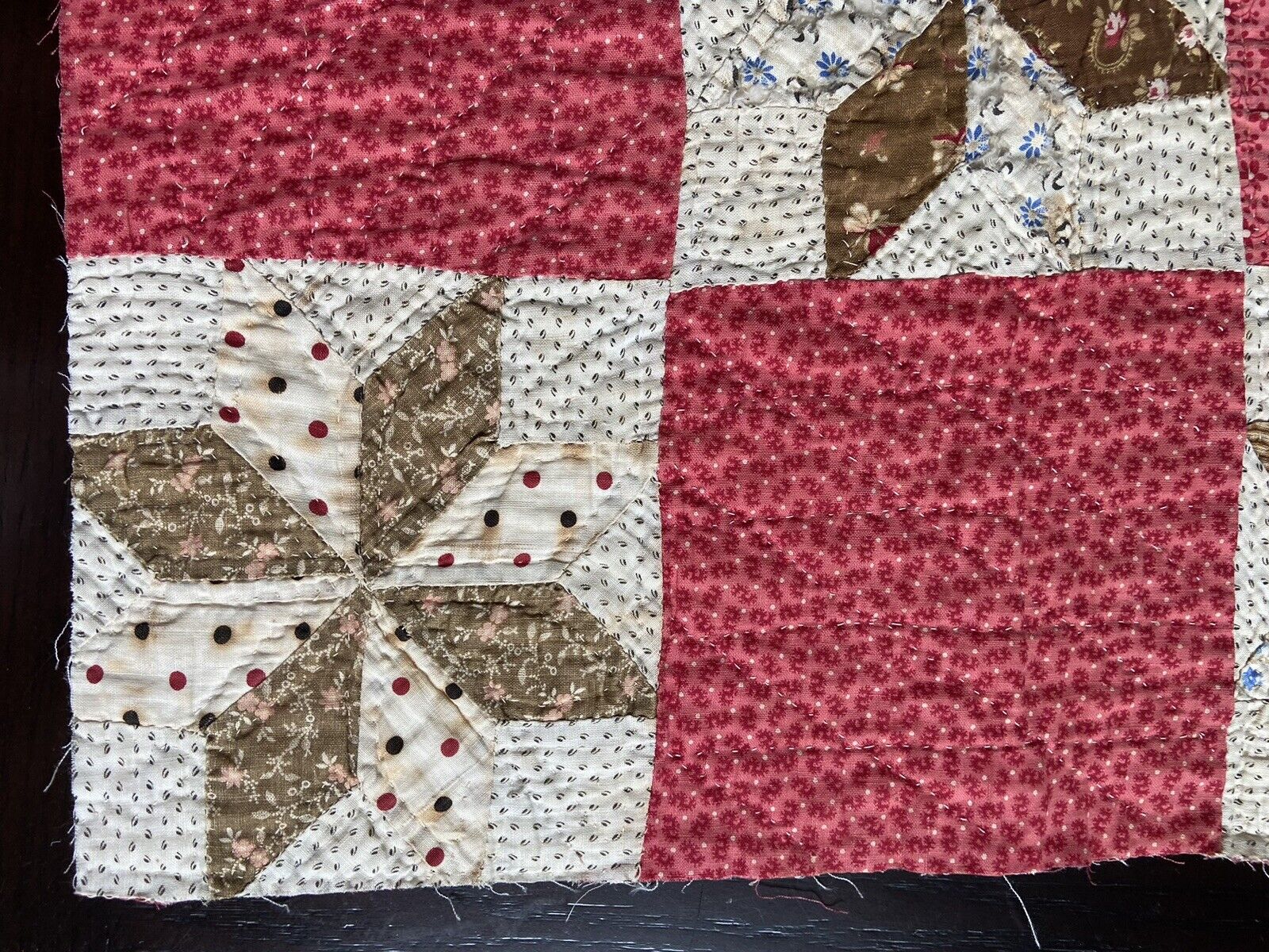 1800s Cinnamon Quilt Square, 18”x18”