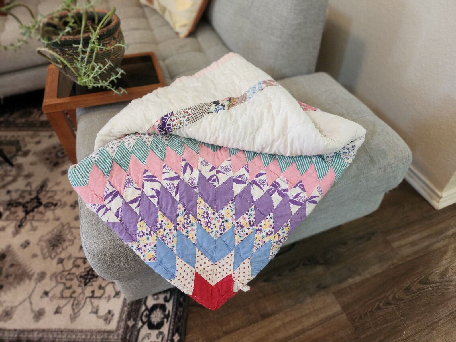Antique 1900s Handmade Star of Bethlehem Quilt