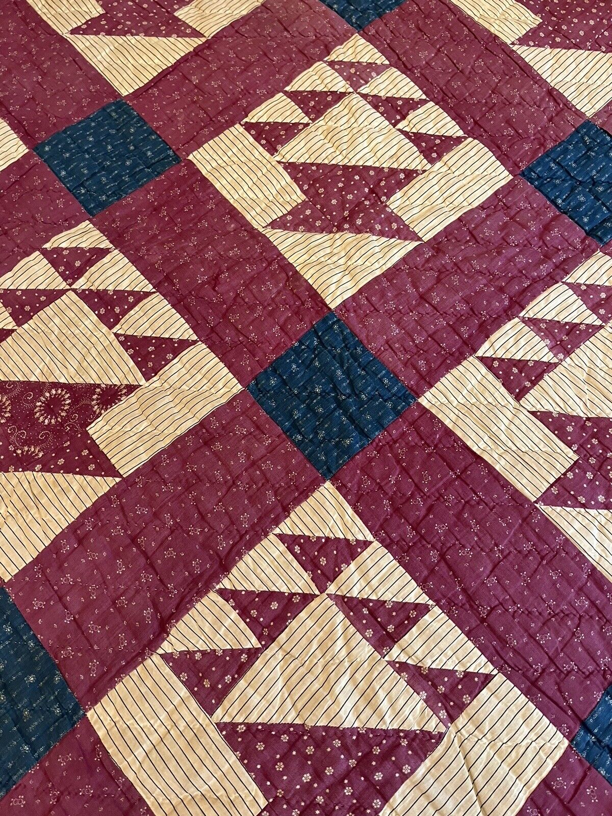 1800s Calico Americana Handmade Quilt