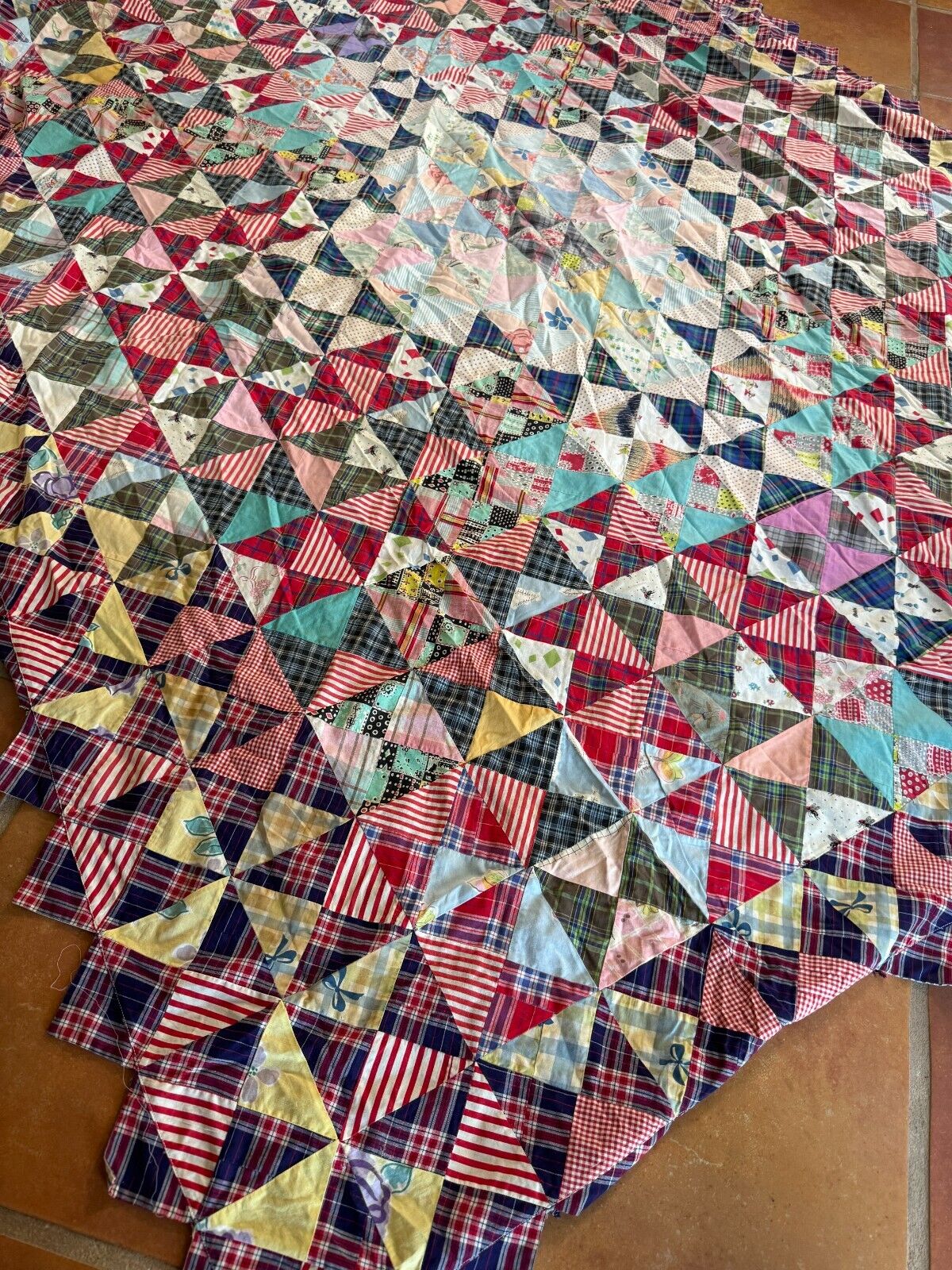 Vintage Patchwork Quilt from Late 1800s