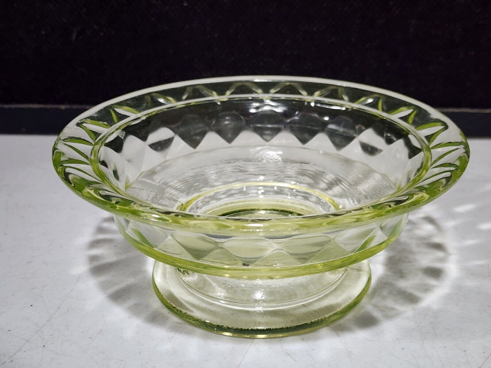 1800s Bryce Brothers Yellow Uranium Glass Compote