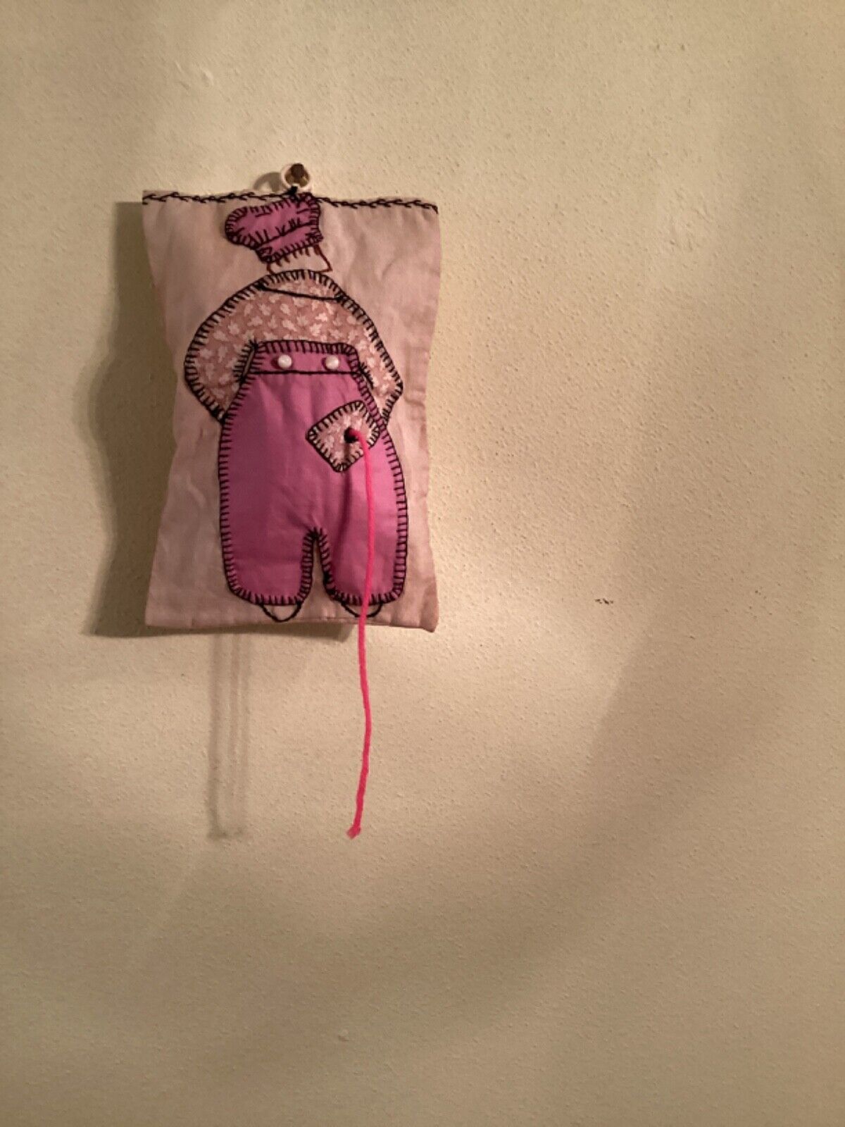 1800s Quilted String Bag - Flour Sack Design