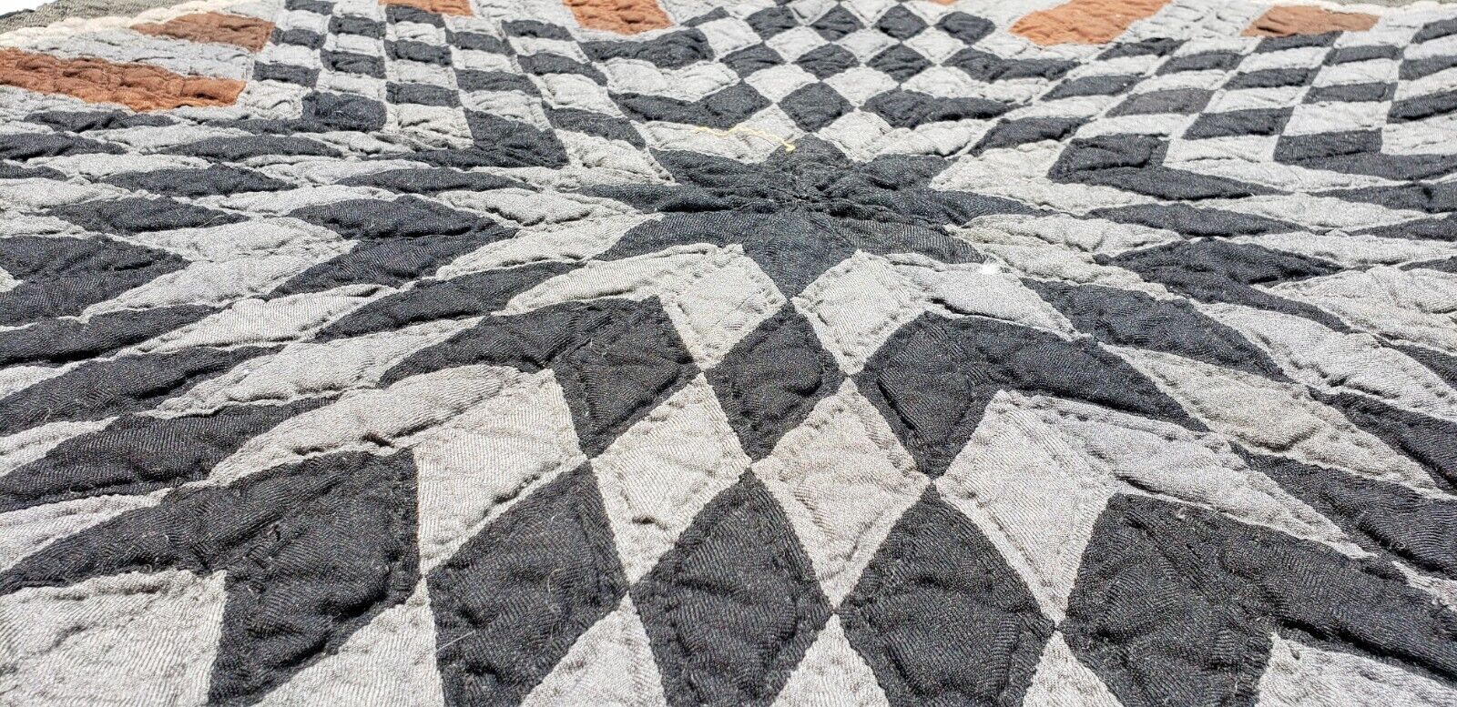 Rare 1800s Amish Star Quilt in Wool