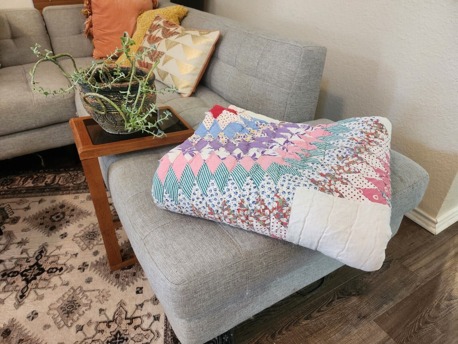 Antique 1900s Handmade Star of Bethlehem Quilt