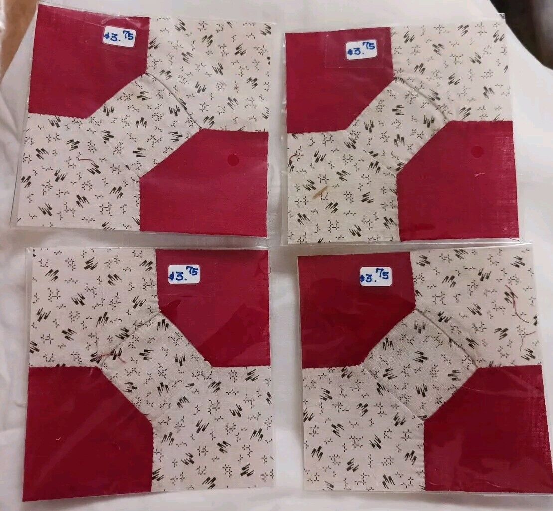 15 Vintage Hand Sewn Orphan Quilt Blocks