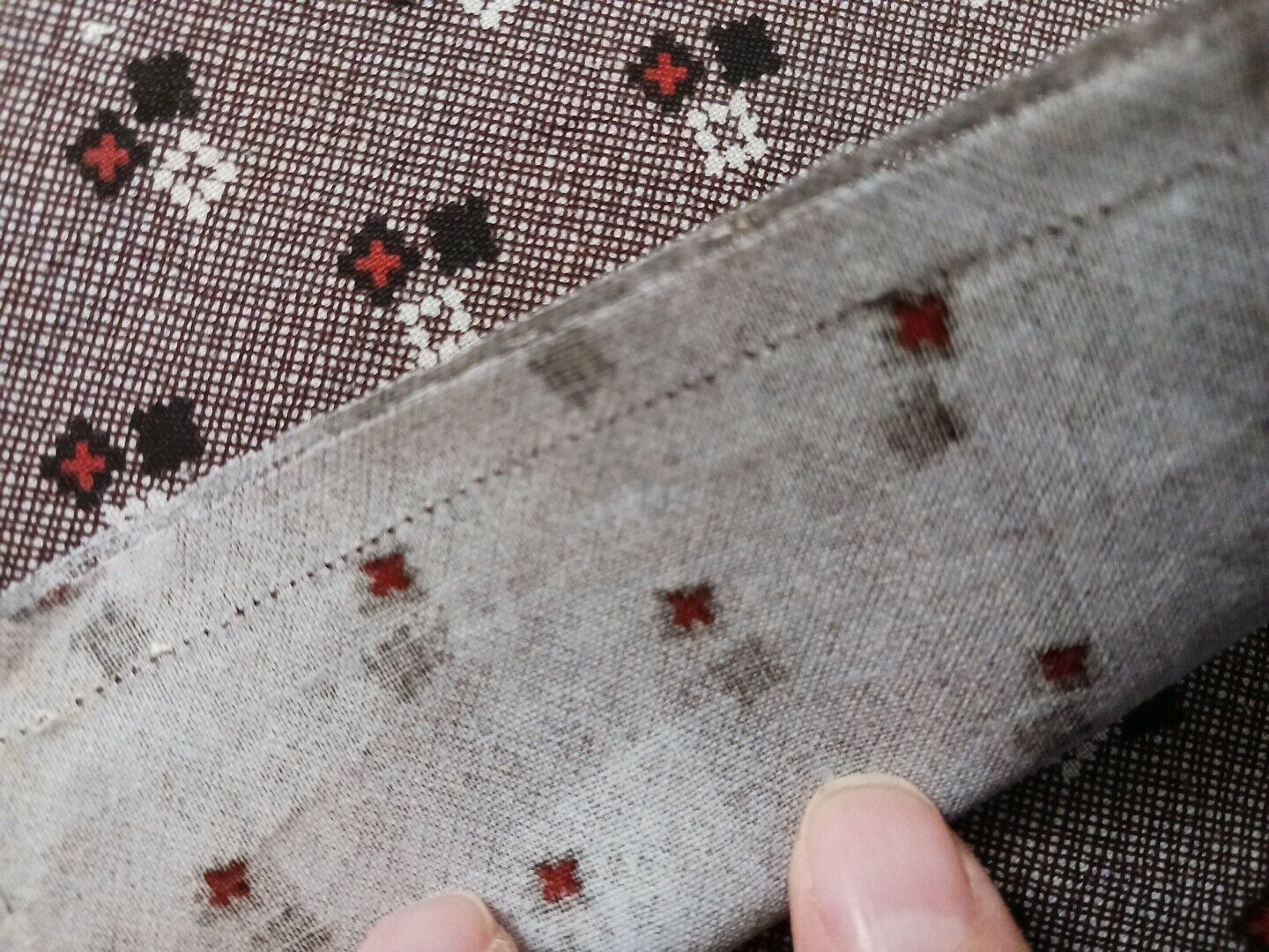 Set of 32 Vintage 19th Century Brown Fabrics