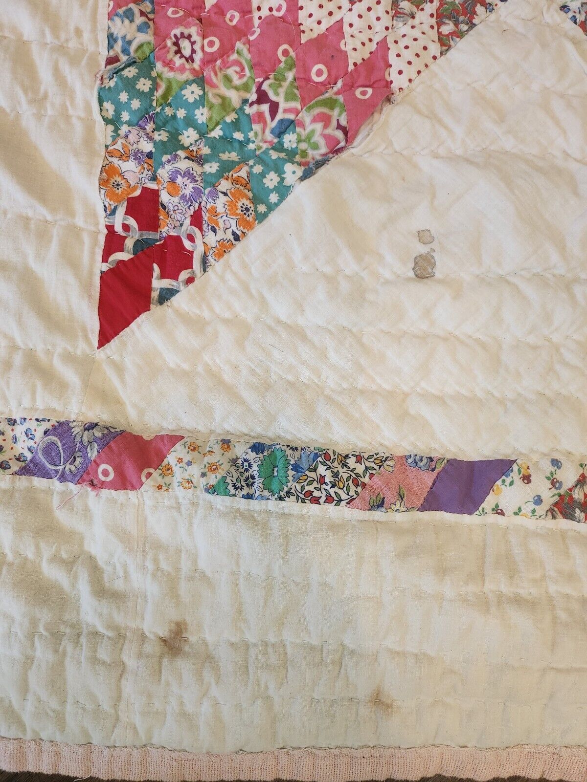 Antique 1900s Handmade Star of Bethlehem Quilt