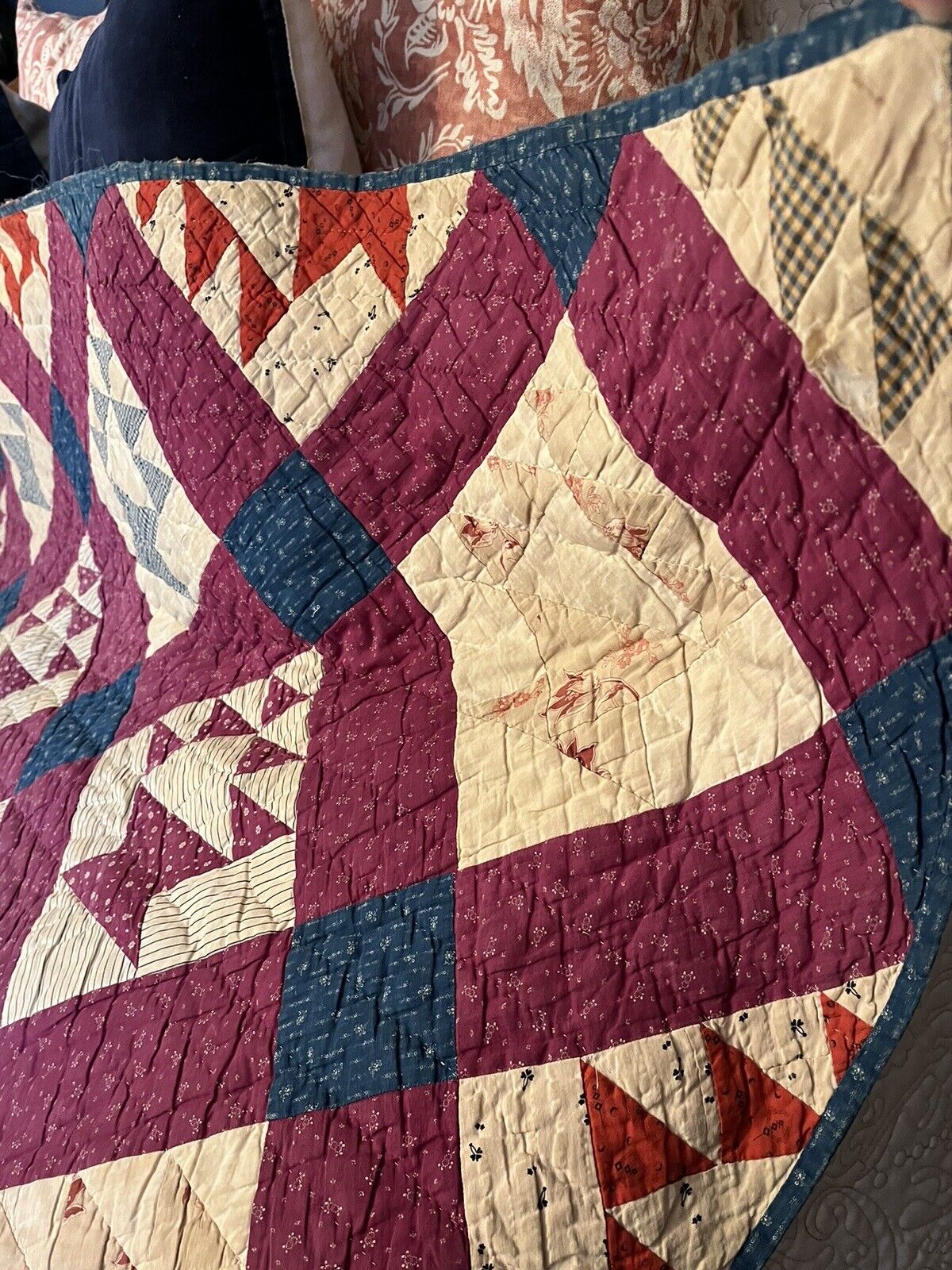 1800s Calico Americana Handmade Quilt