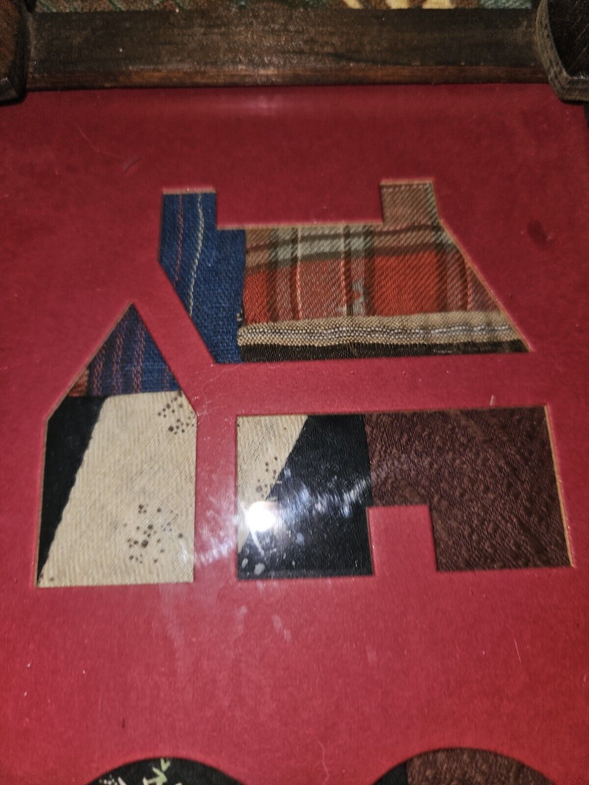 Antique 1800s Quilted Americana Hearts Wall Art