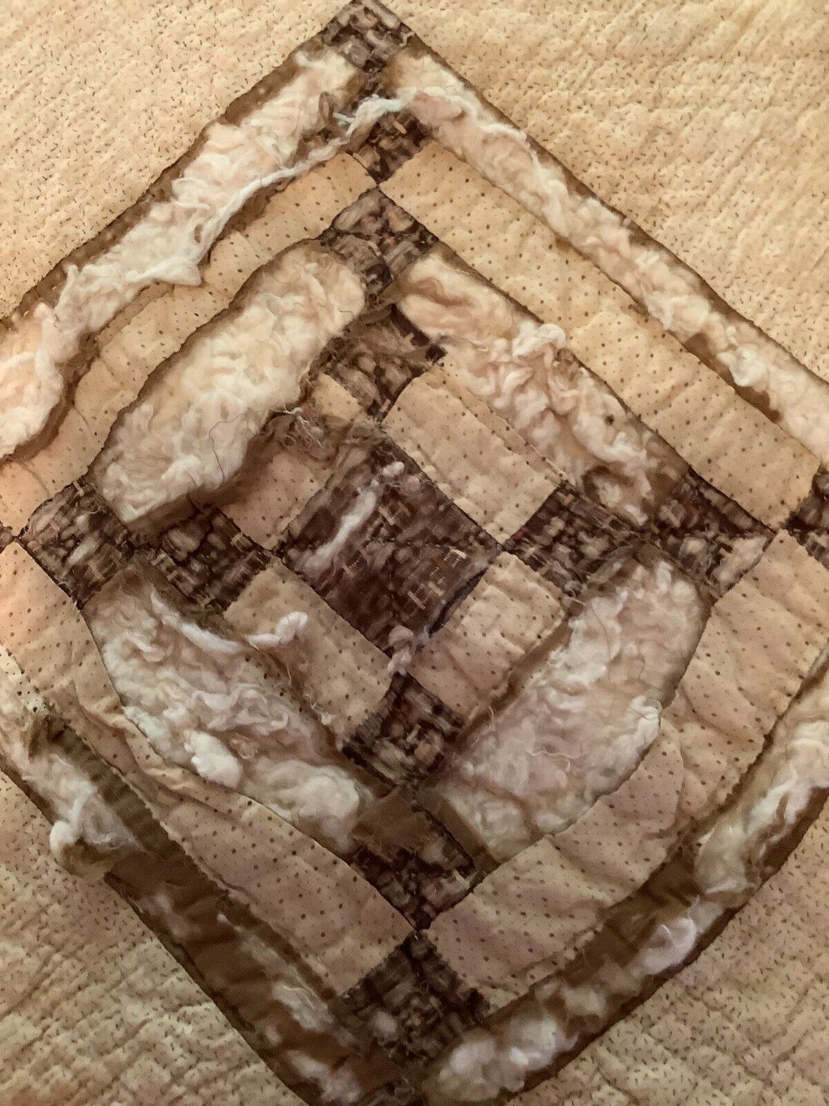 Vintage Hand Quilted Patchwork Quilt Piece