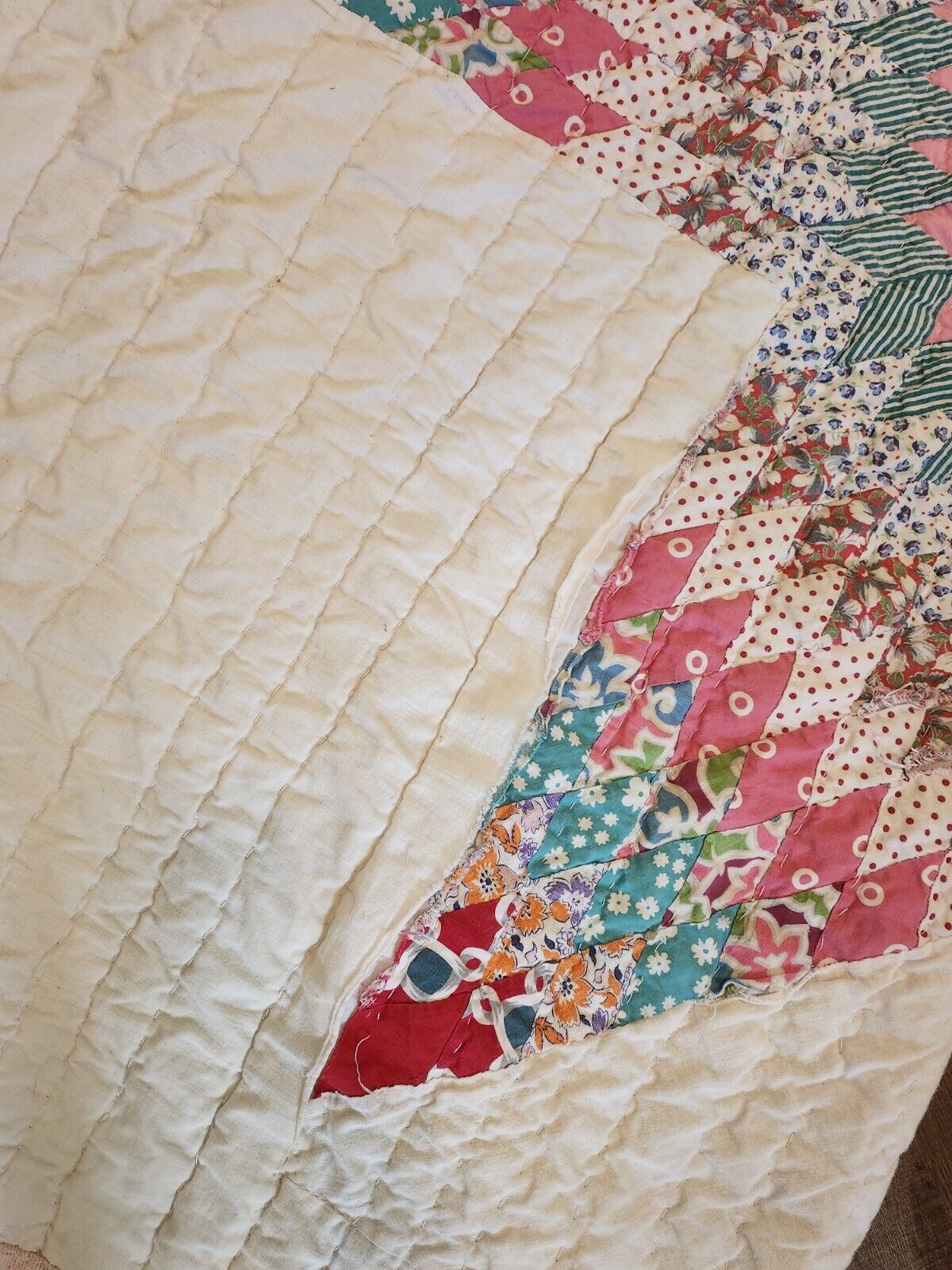Antique 1900s Handmade Star of Bethlehem Quilt