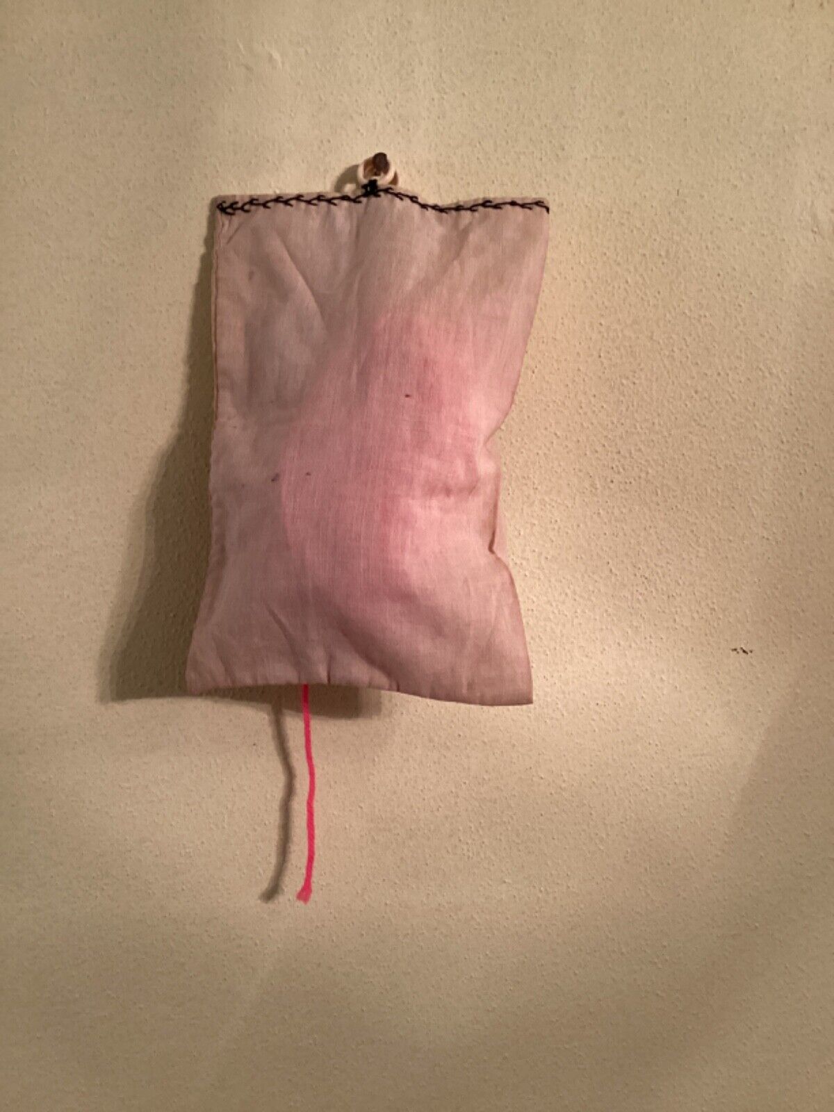 1800s Quilted String Bag - Flour Sack Design