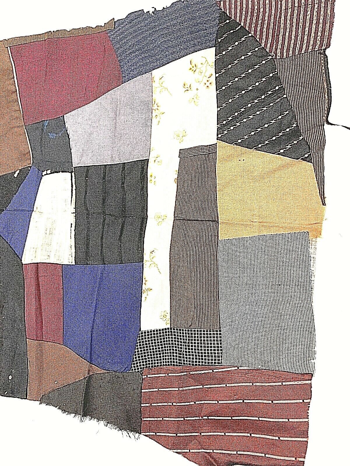 Victorian 1800s Hand-Stitched Crazy Quilt Squares