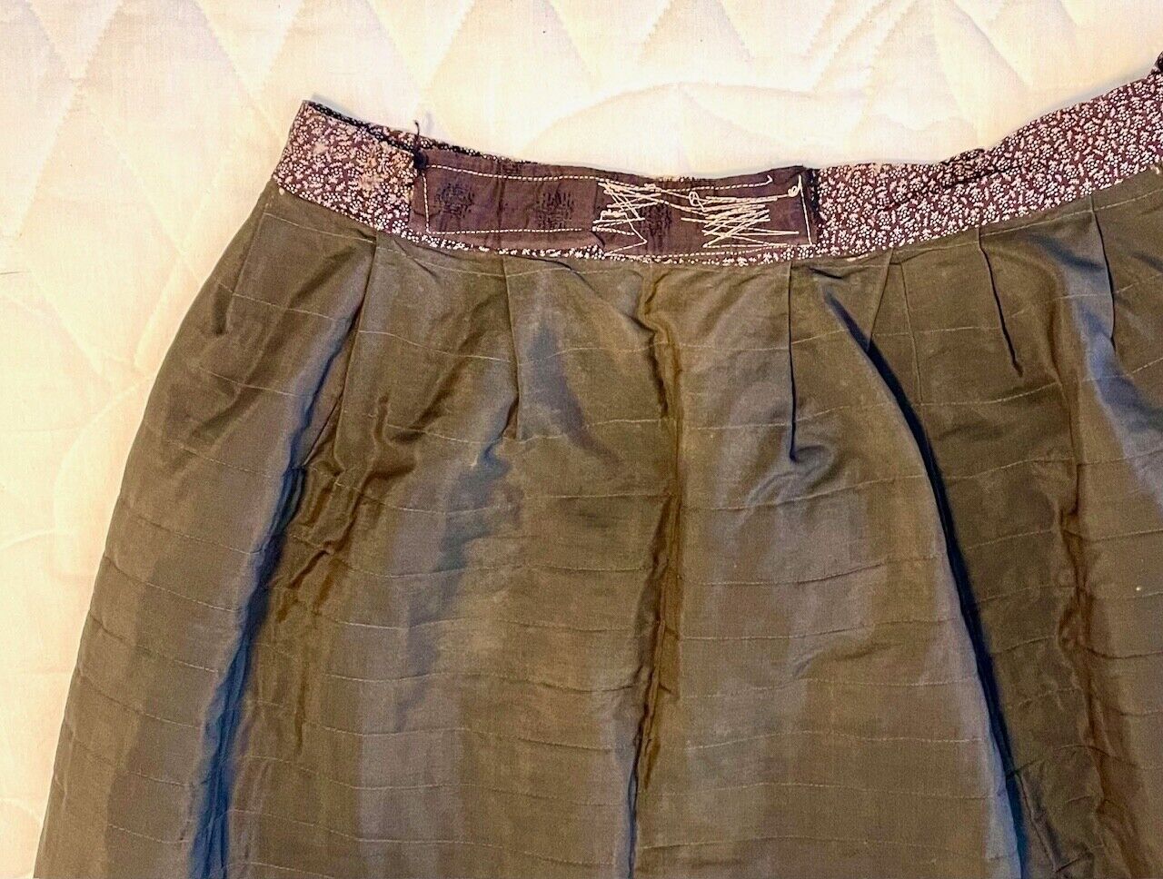1800s Berks County Antique Quilted Petticoat Skirt