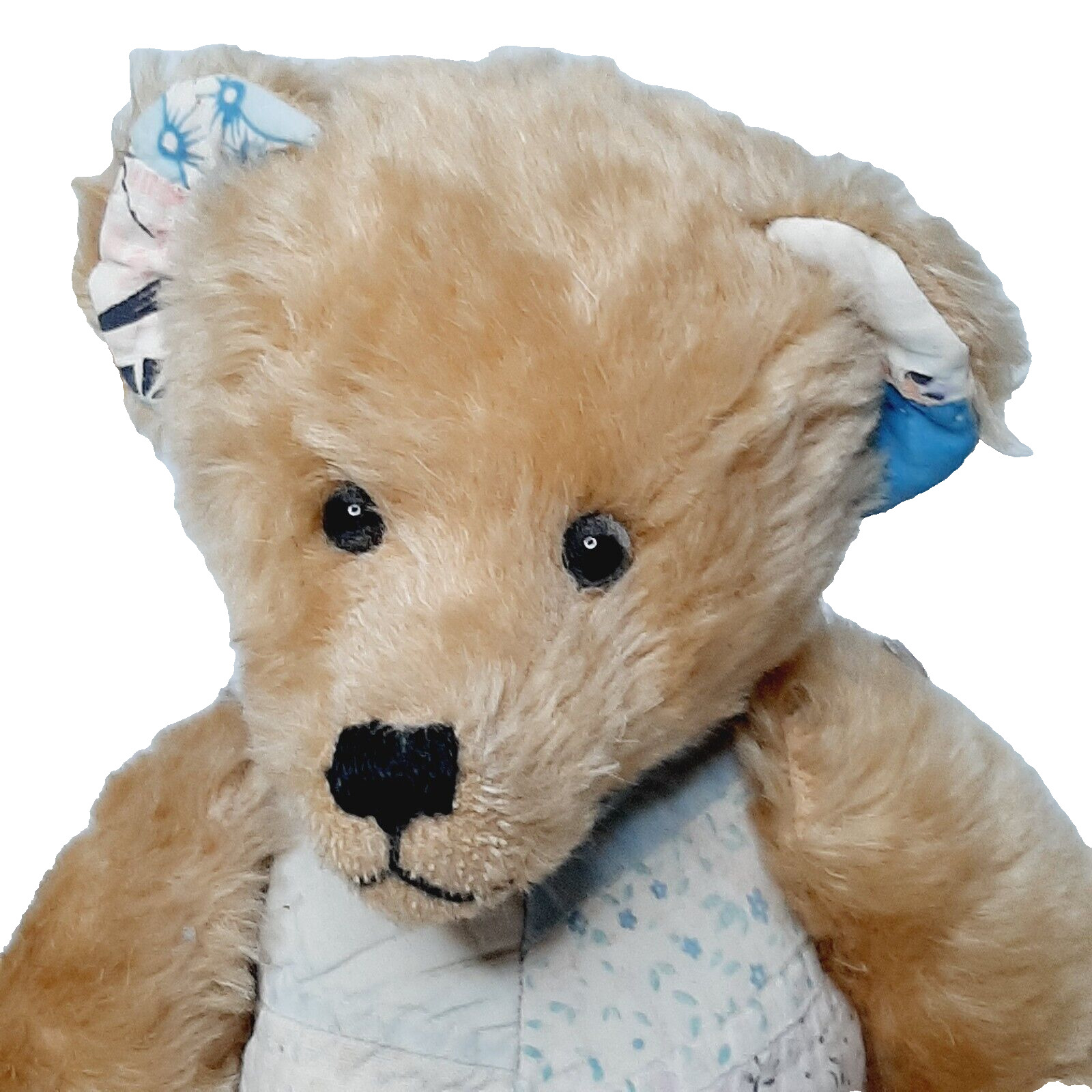 Unique 1800s Mohair Teddy Bear Quilt Piece