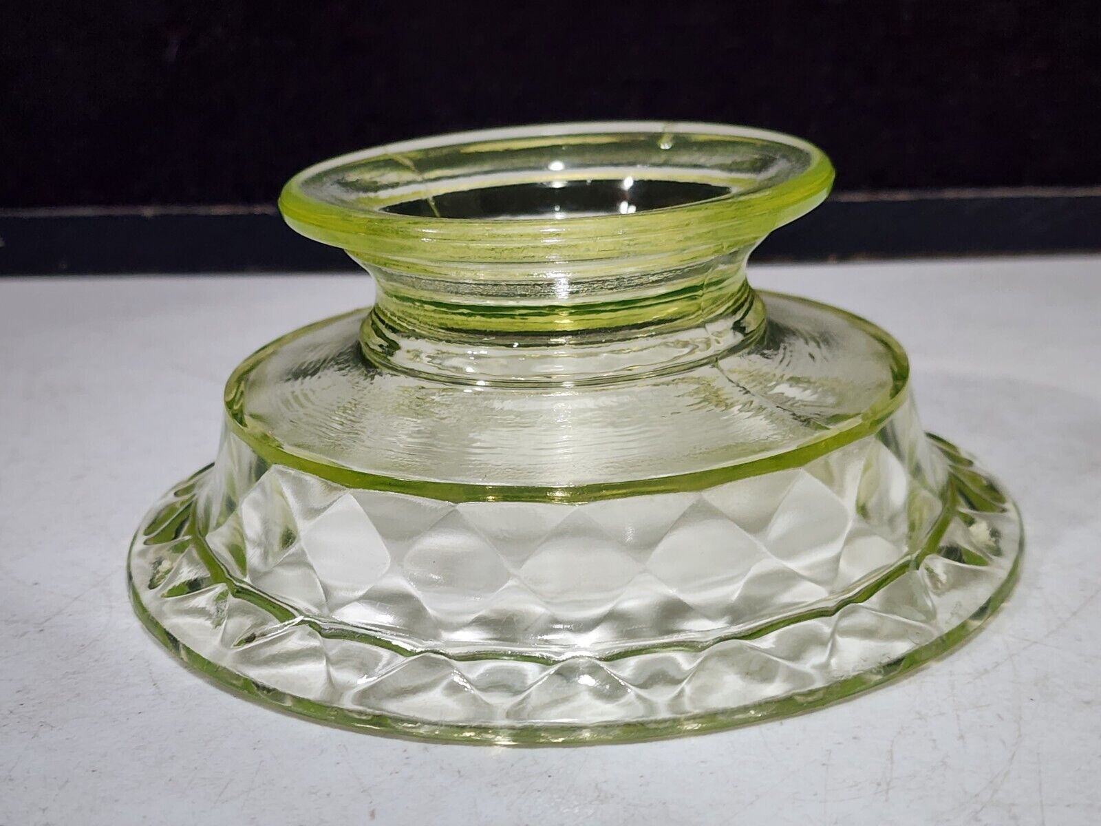 1800s Bryce Brothers Yellow Uranium Glass Compote
