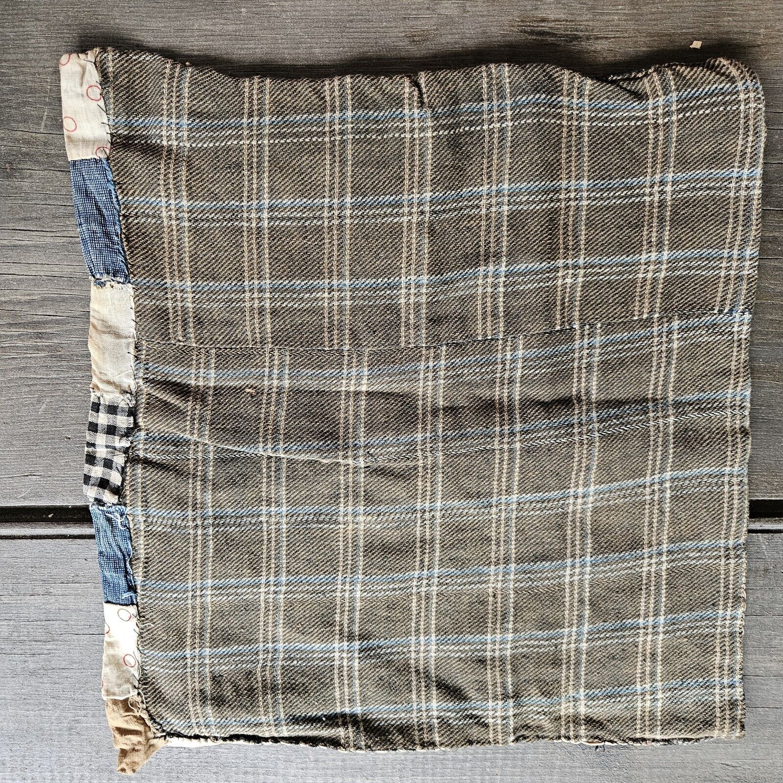 1800s Hand-Pieced Indigo Blue Doll Quilt Mat