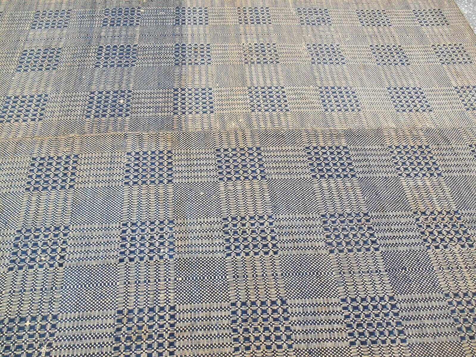 Early 1800s Handmade Loomed Quilt 74" x 99