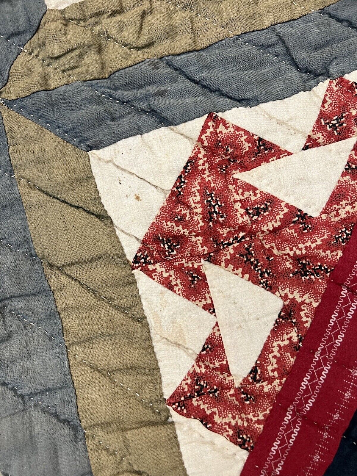 Gorgeous 19th Century Hand Sewn Double T Quilt