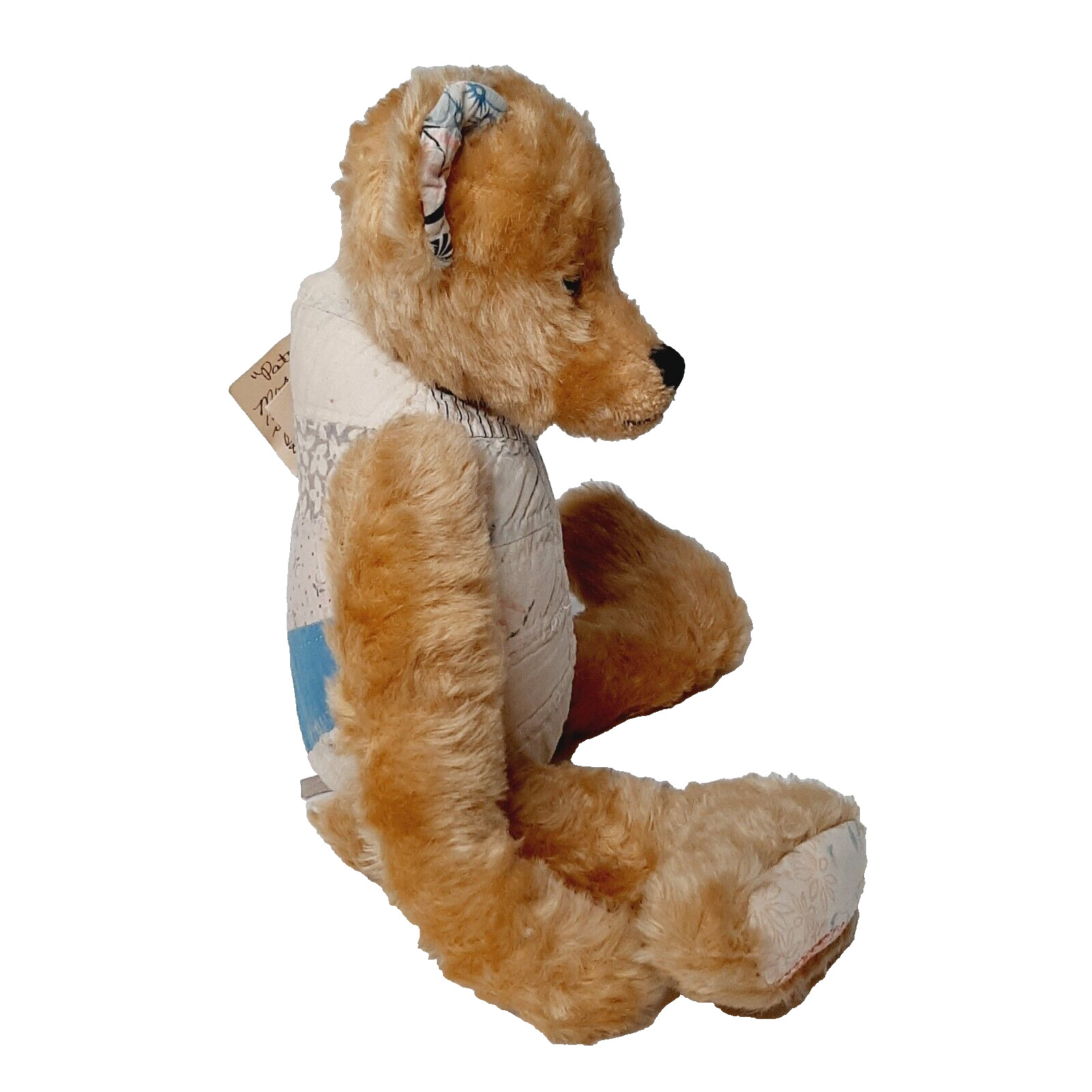 Unique 1800s Mohair Teddy Bear Quilt Piece
