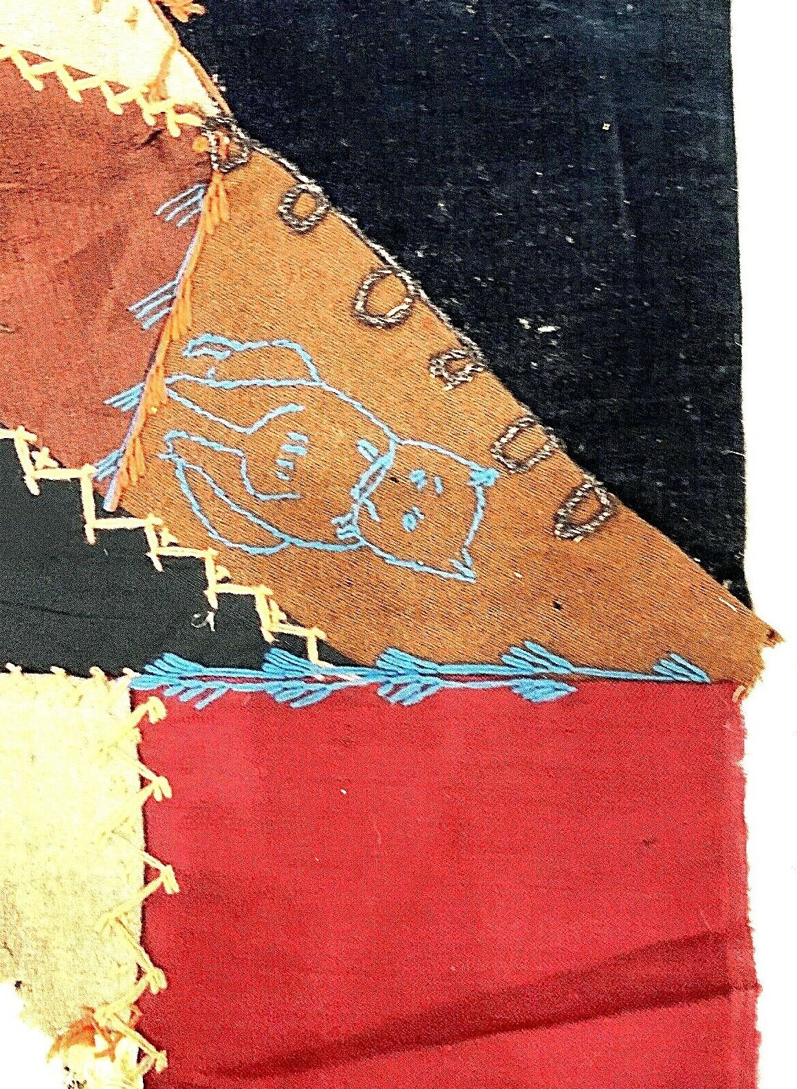Victorian 1800s Hand-Stitched Crazy Quilt Squares