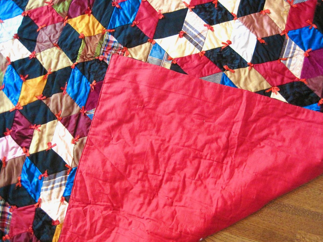 Late 1800s Antique Silk Velvet Crazy Quilt 62x64
