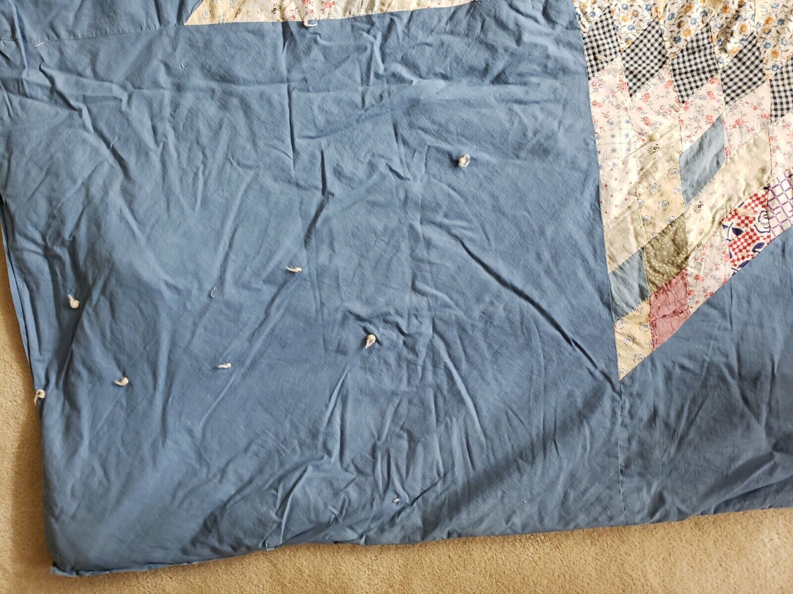 1800s Handmade Star Quilt - 67" x 71