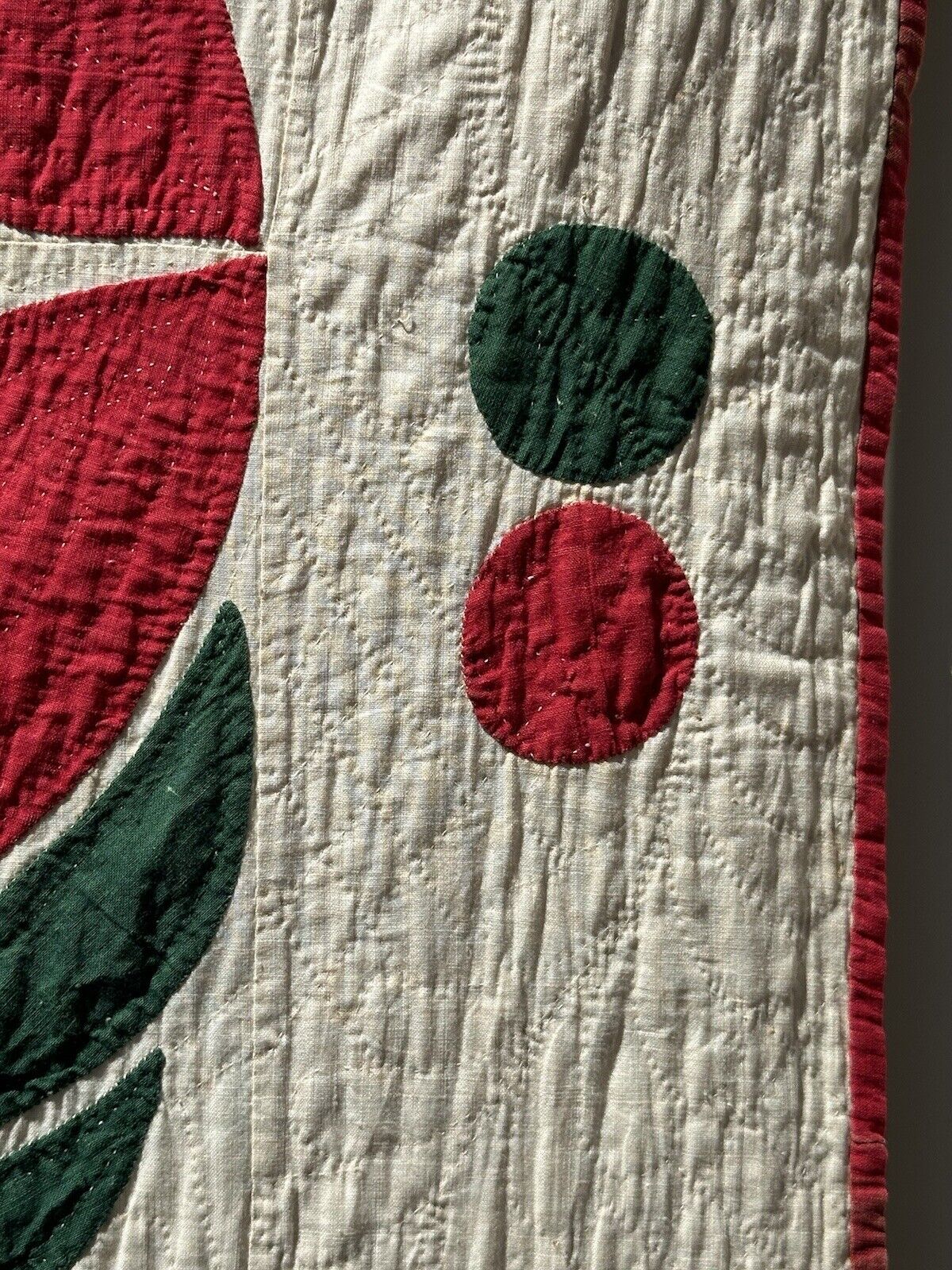 Antique 1800s Civil War Applique Quilt Tulips