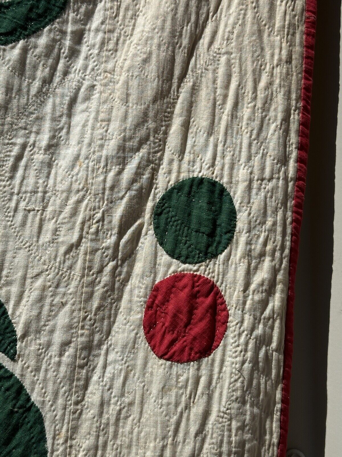 Antique 1800s Civil War Applique Quilt Tulips