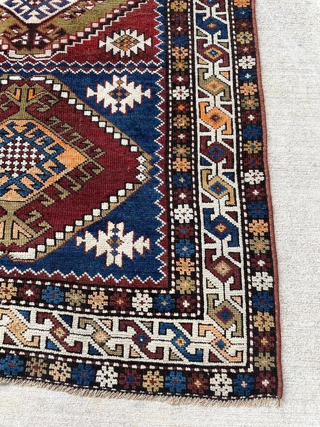 Antique Caucasian Handmade Rug, 3.2x5 ft