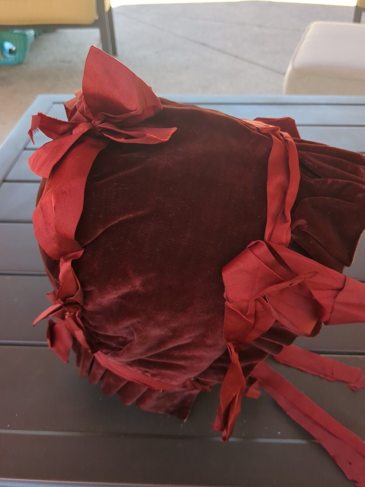 Victorian Velvet Quilted Bonnet from 1800s