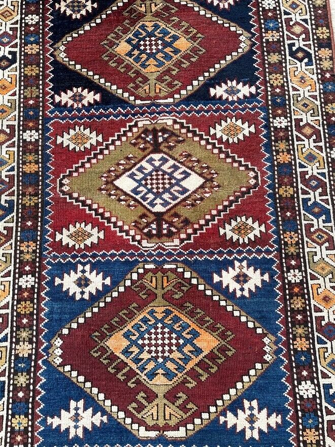Antique Caucasian Handmade Rug, 3.2x5 ft