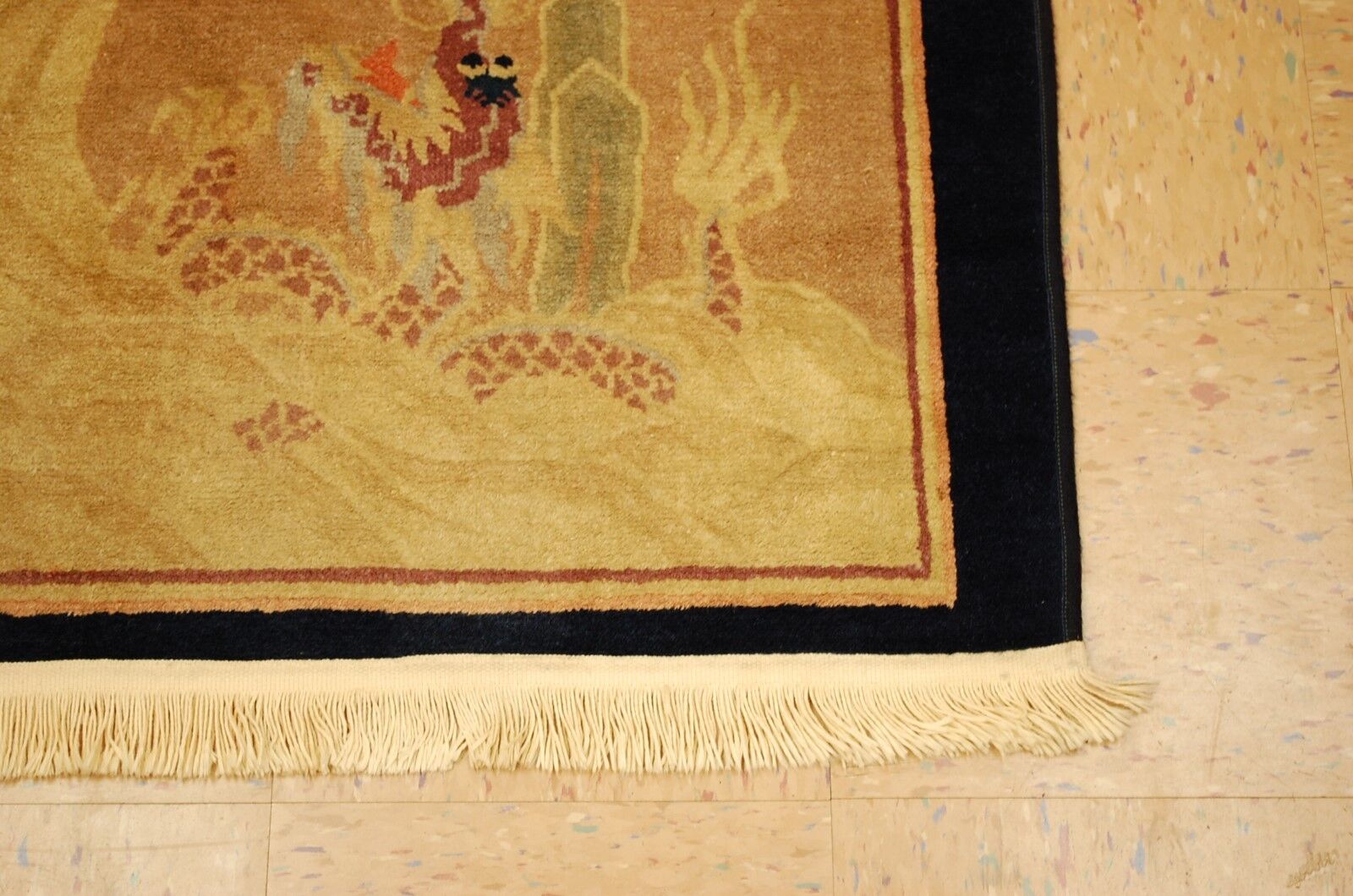 Antique Chinese Sea and Cloud Dragon Rug 3.5x4.7