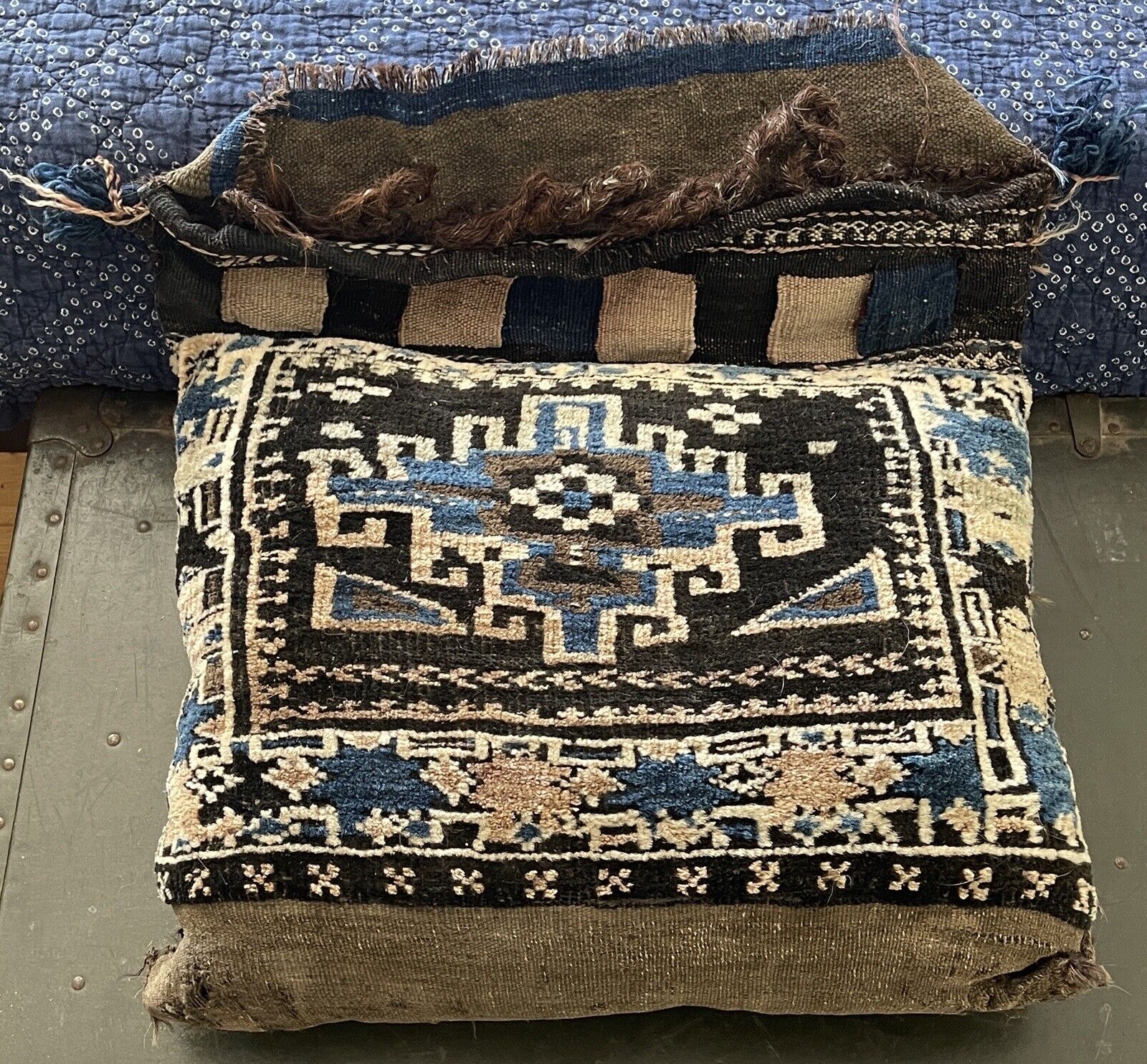 Early 1900s Afghan Persian Pillow Throw Rug
