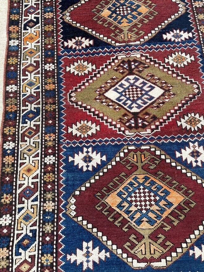 Antique Caucasian Handmade Rug, 3.2x5 ft