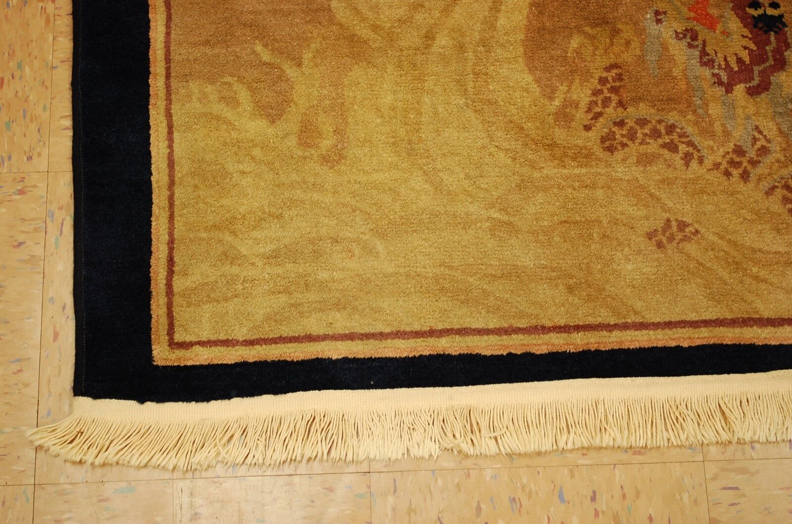 Antique Chinese Sea and Cloud Dragon Rug 3.5x4.7
