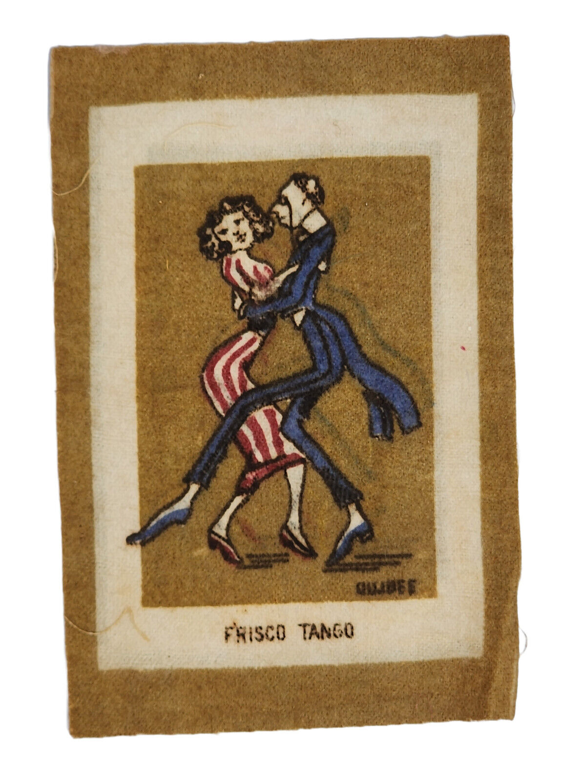 Vintage 1900s Frisco Tango Tobacco Flannel Rug