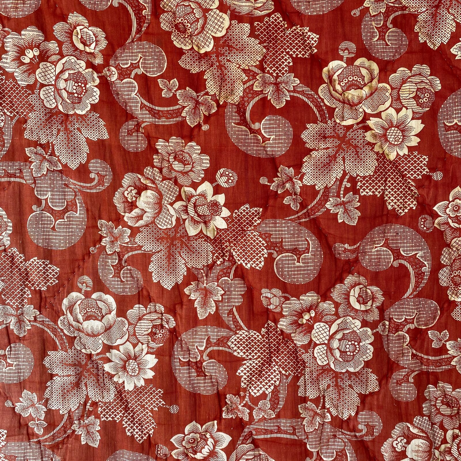 18th Century French Country Quilted Textile Fragment
