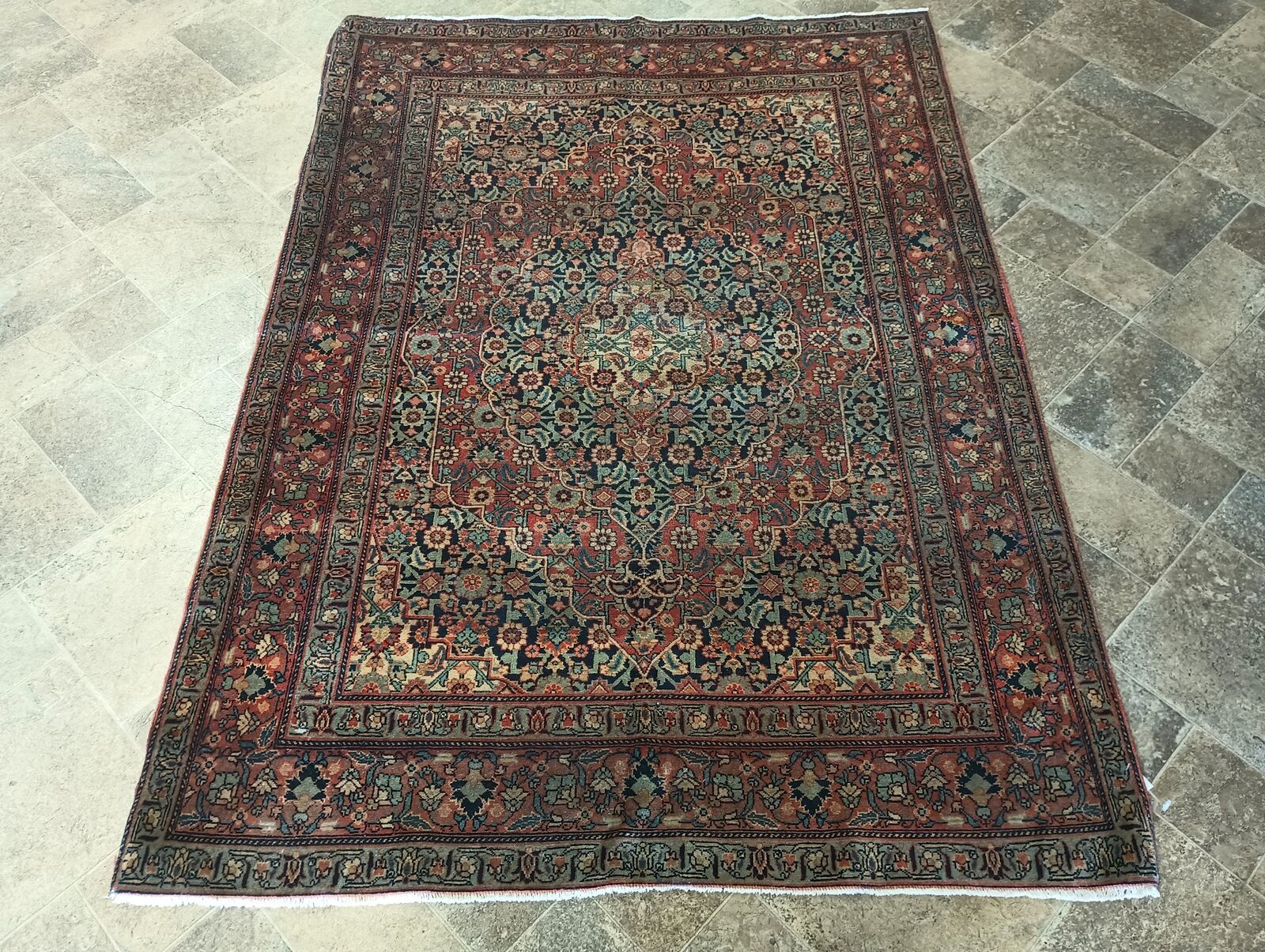 Authentic 1900s Persian Lavaar Rug 4' x 6